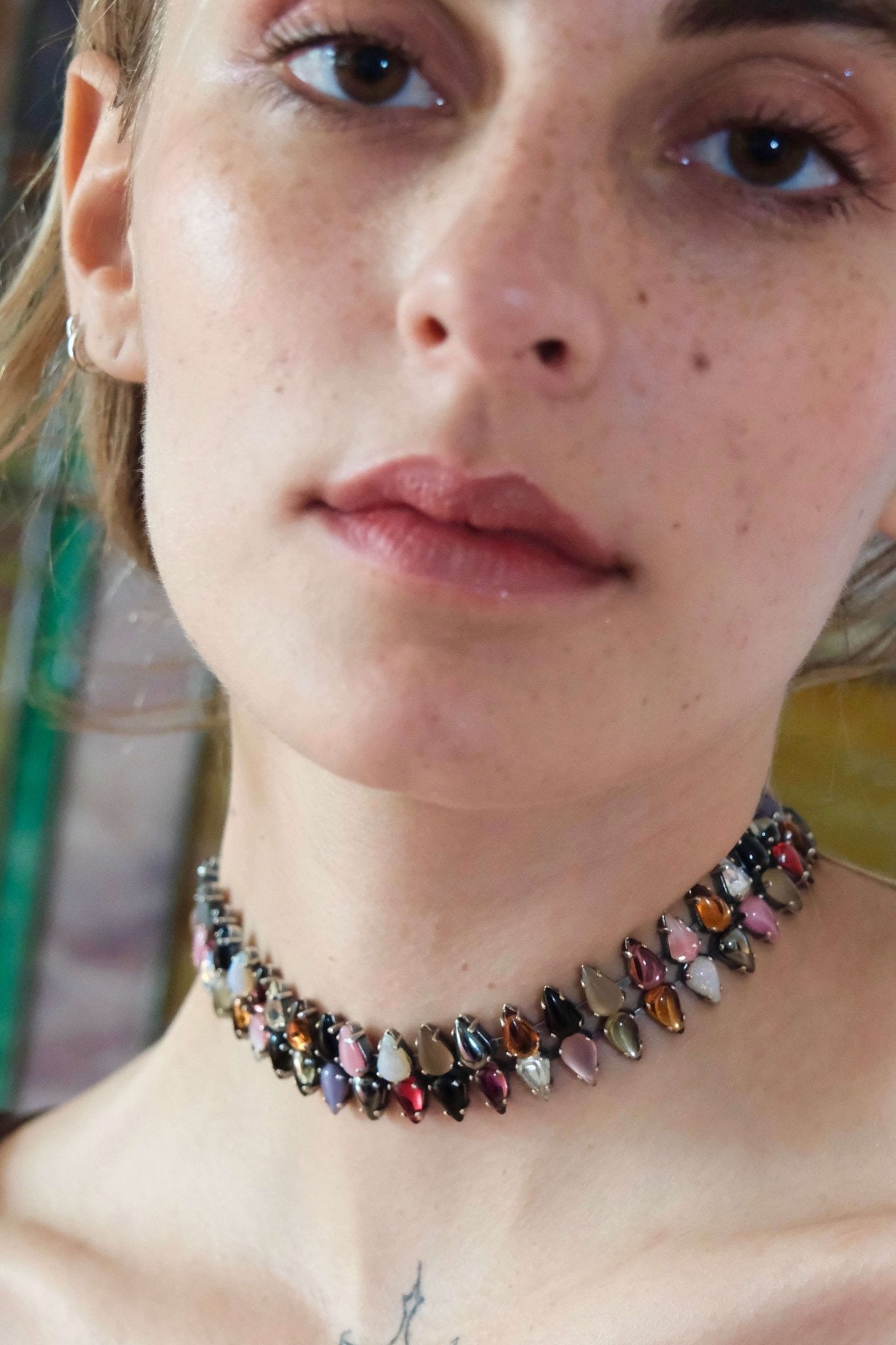 Layering Choker in Double Mini Punk Rocks (Silver) Jewelry Vesper Obscura