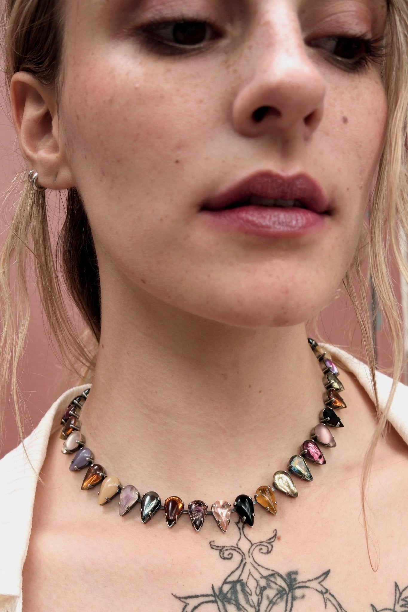 Fang Layering Choker in Punk Rocks (Silver) Jewelry Vesper Obscura