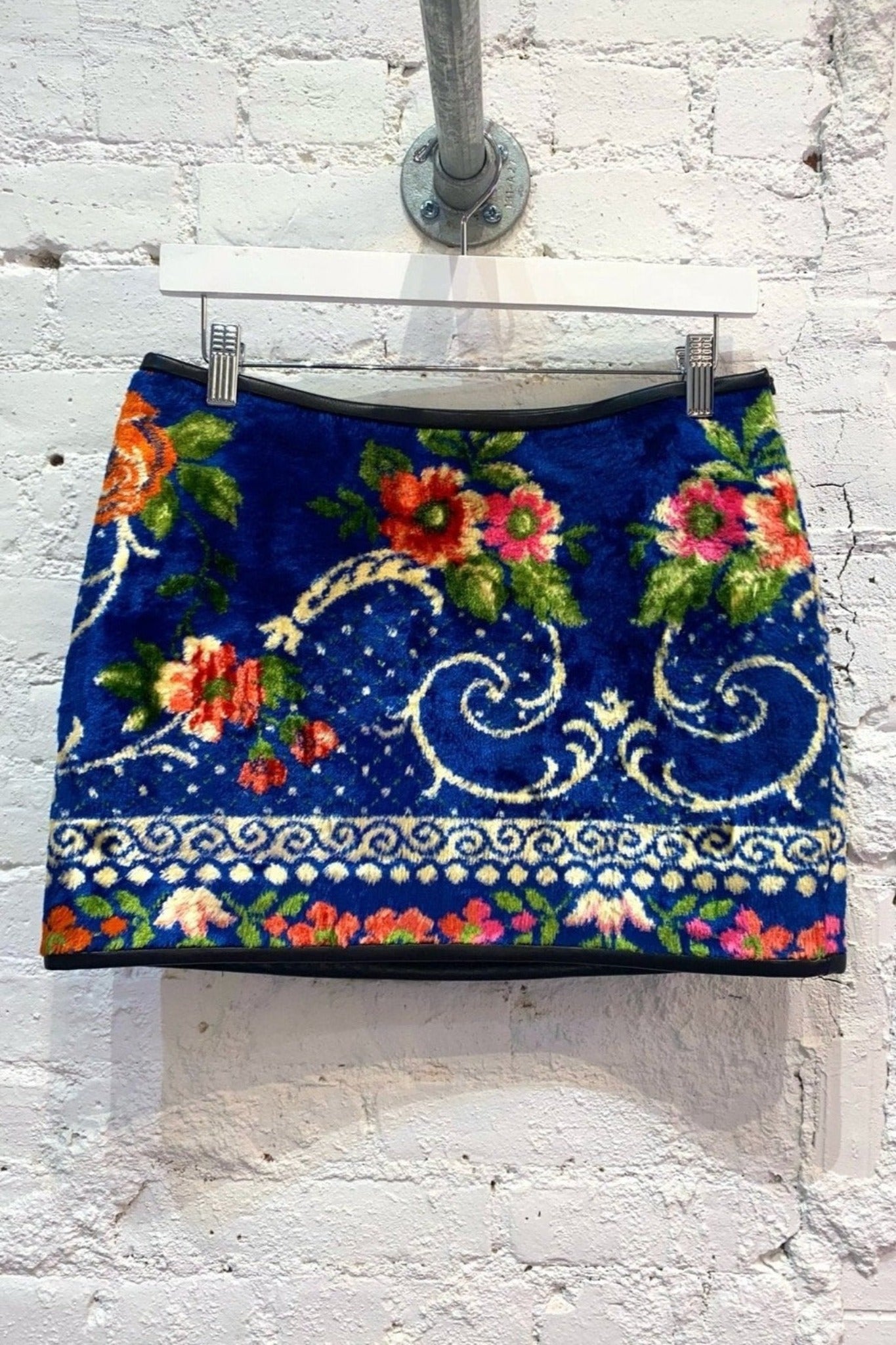 Vintage Tapestry Micro Skirt in Tanzanite
