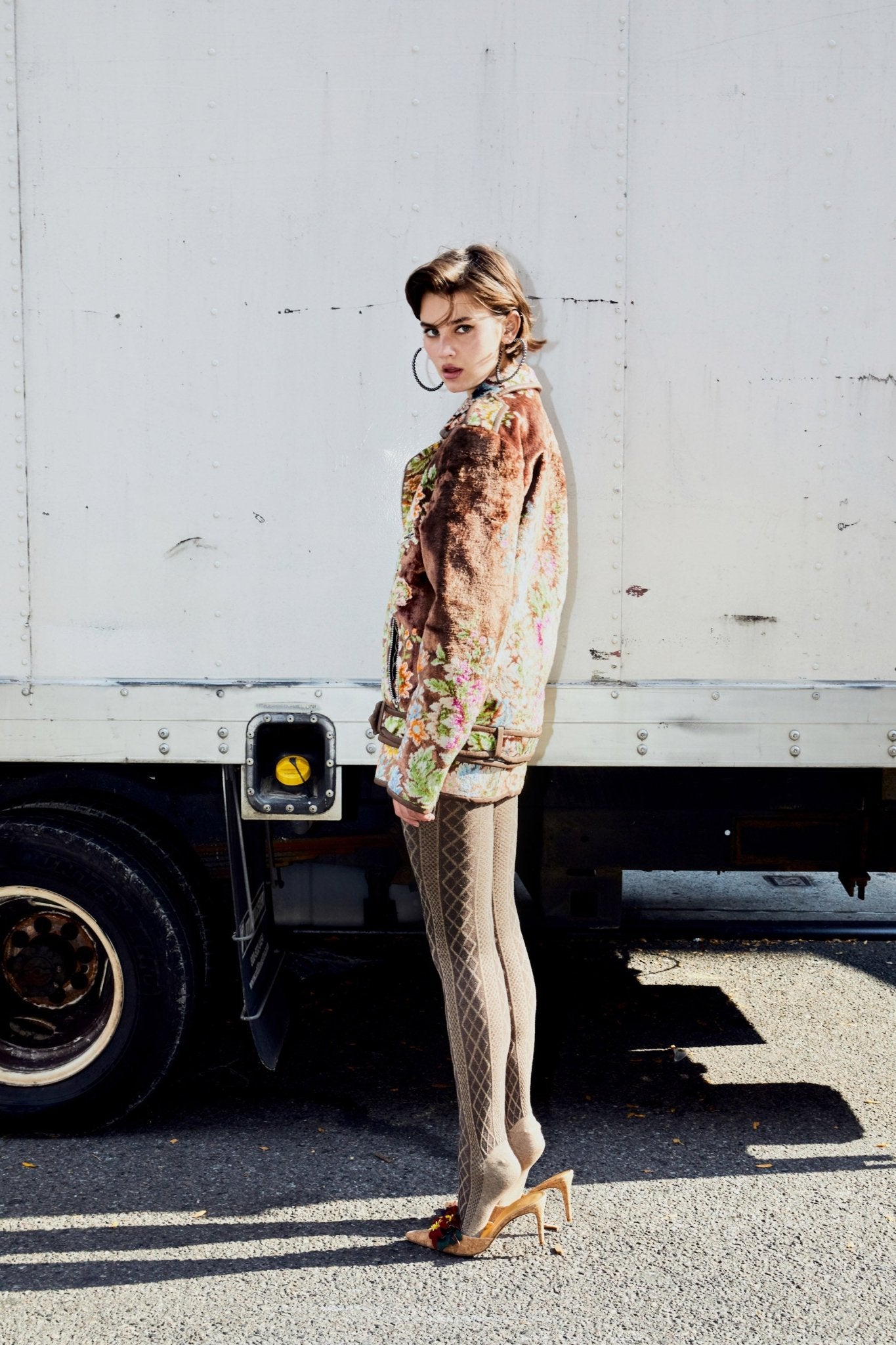 Vintage Tapestry Moto Jacket in Toffee Outerwear Vesper Obscura