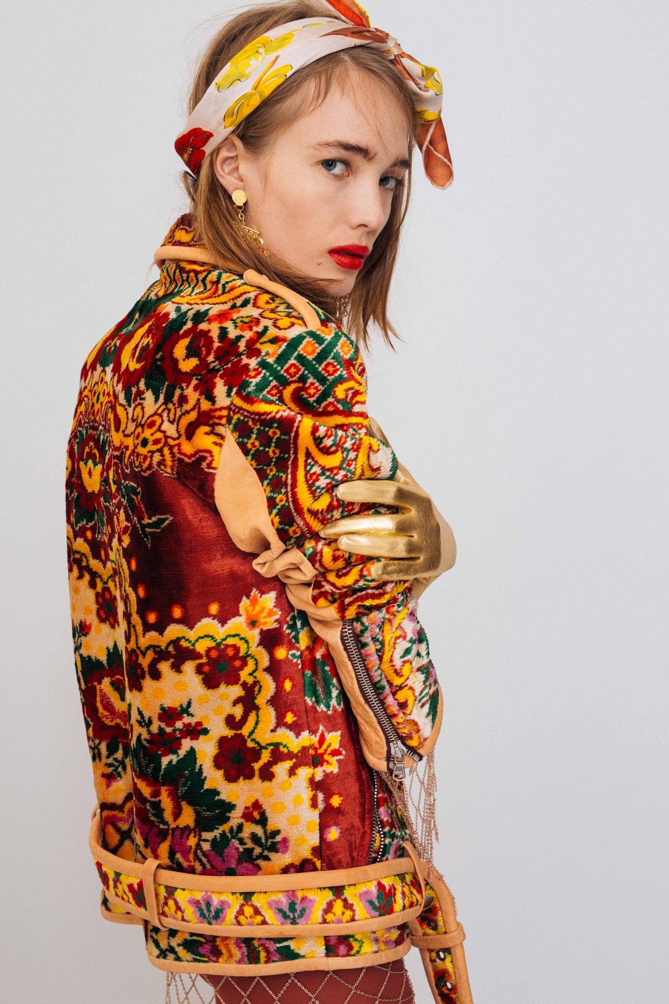 Vintage Tapestry moto (in Russet Rose) mia vesper