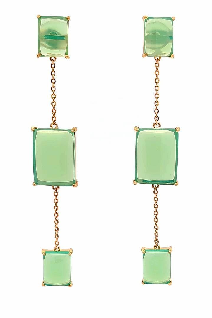 Gold Atrium Earrings in Celadon Jewelry Vesper Obscura