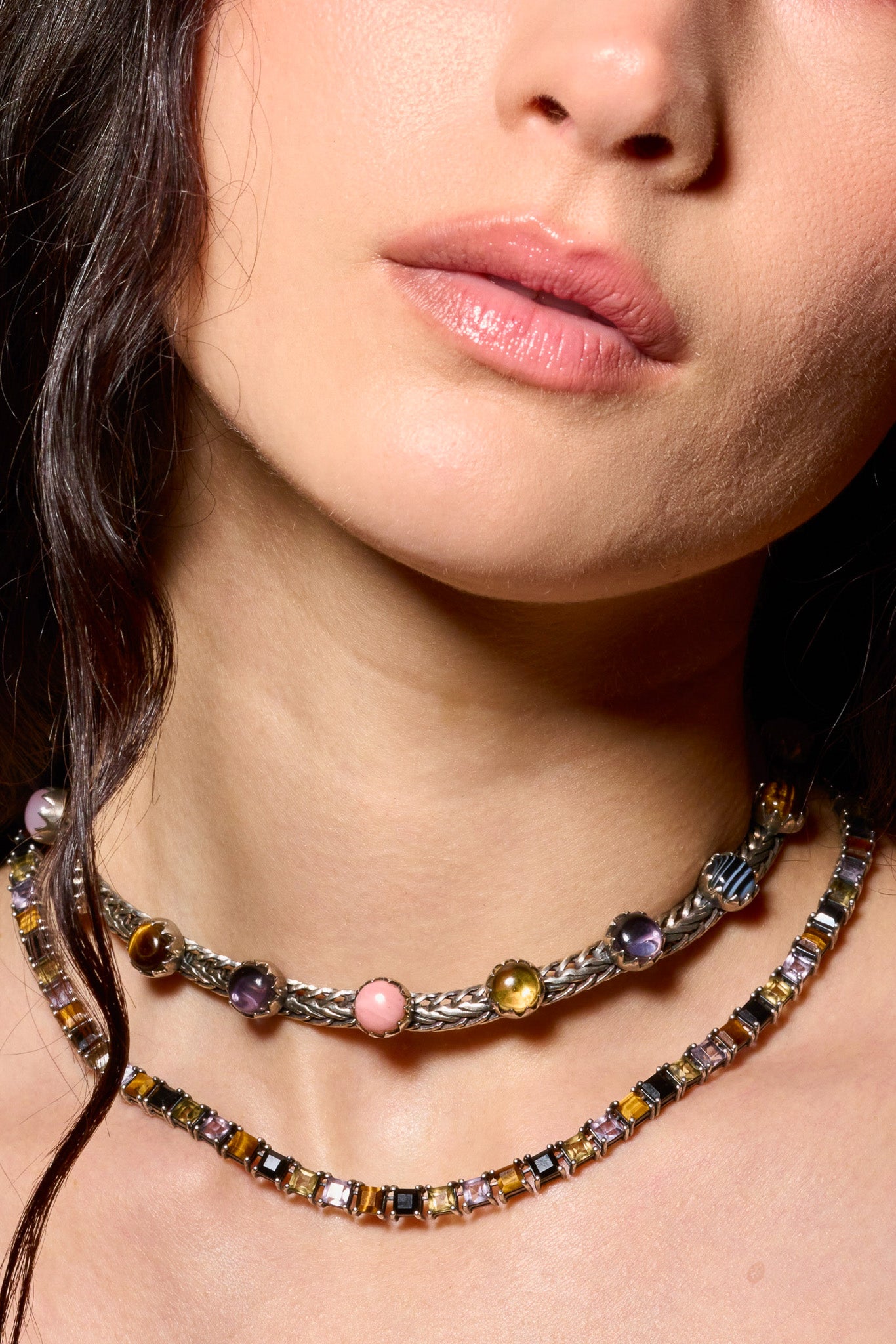 Chainmail Choker in Punk Rocks (Silver) Vesper Obscura