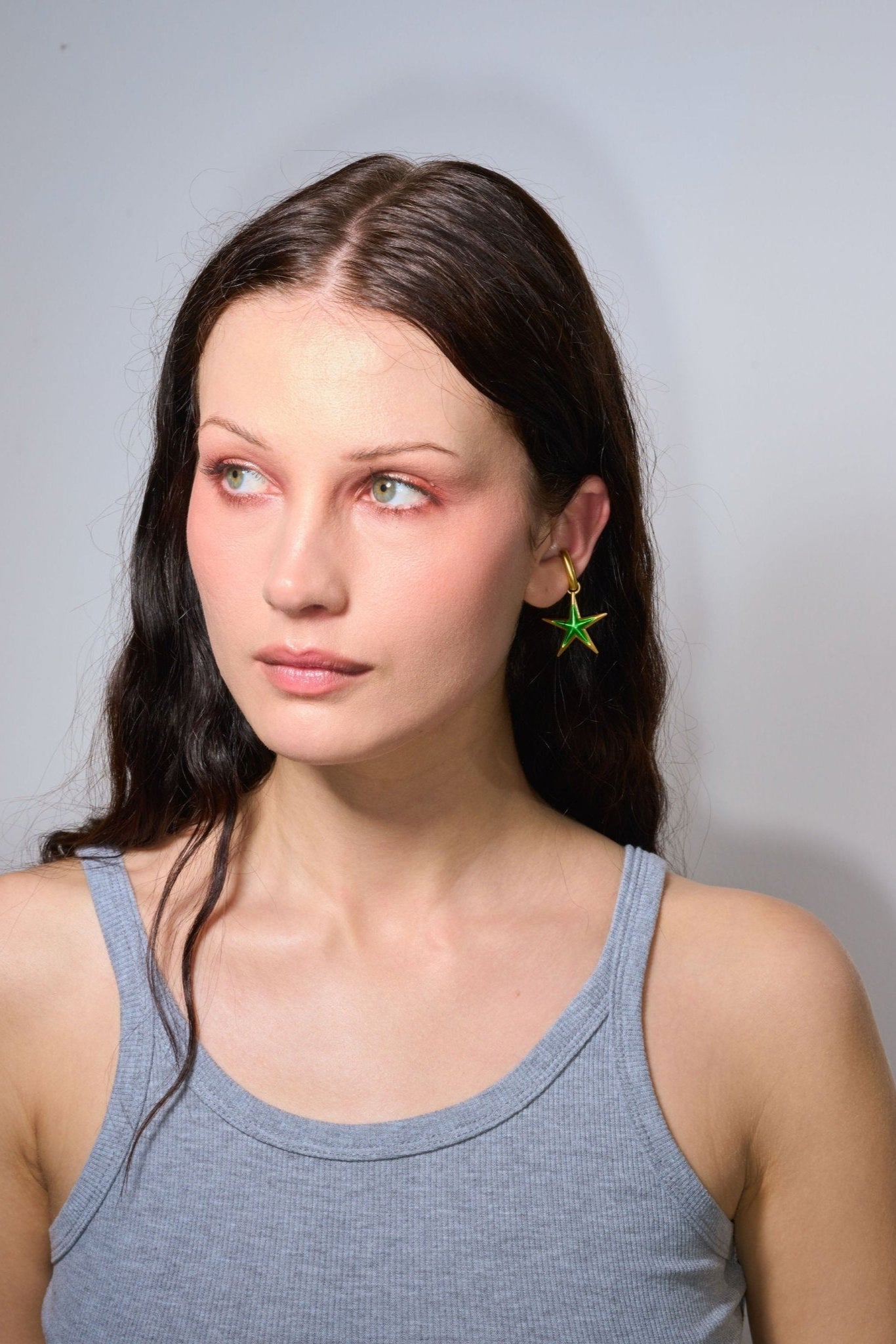 Green Star Enamel Ear Cuff (Gold) Jewelry Vesper Obscura