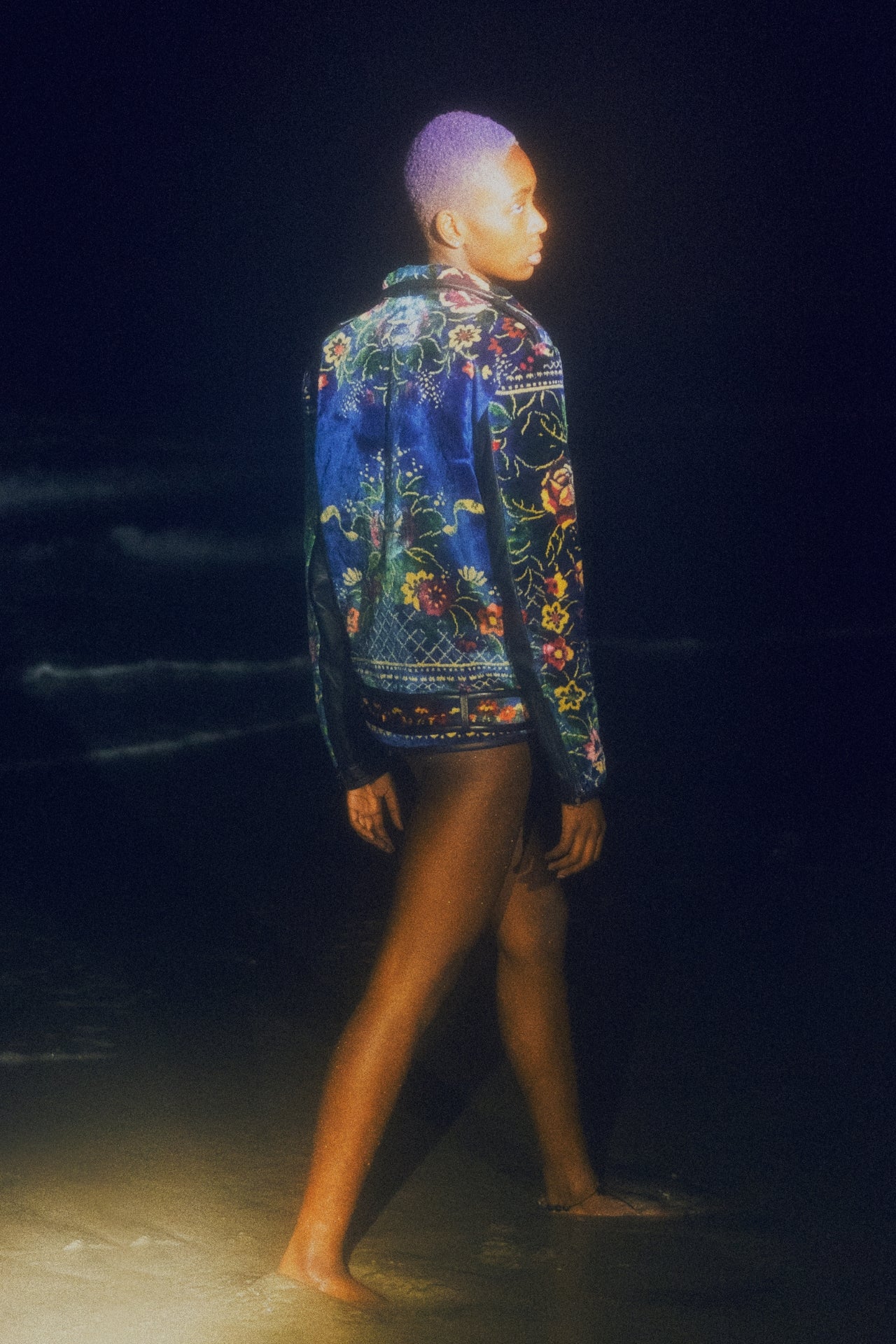 Vintage Tapestry Moto (IN Steely Azure) Outerwear Vesper Obscura