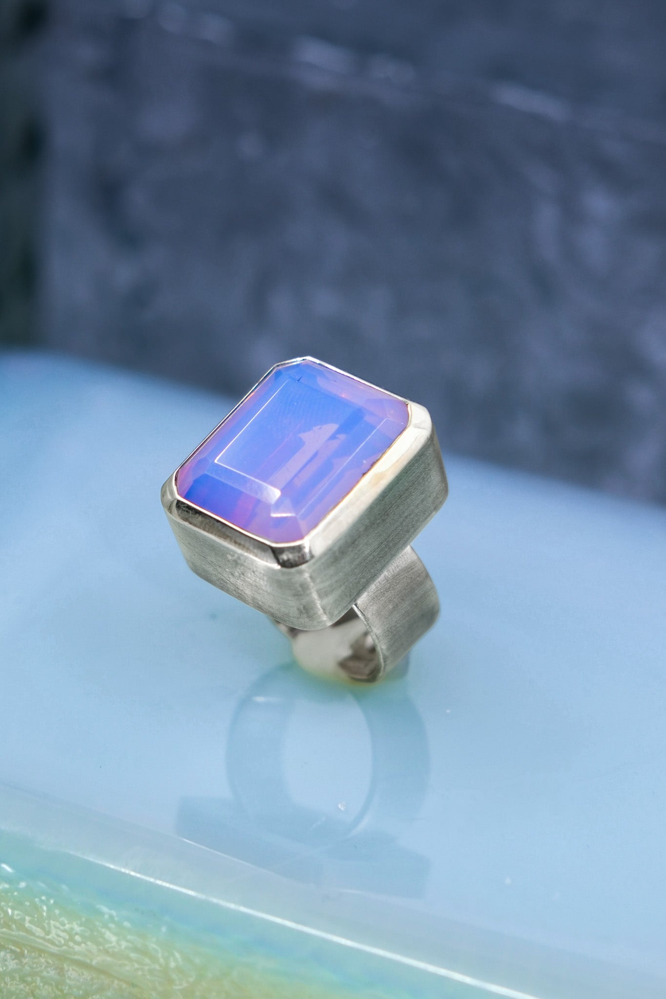 mini goliath ring in periwinkle (silver)