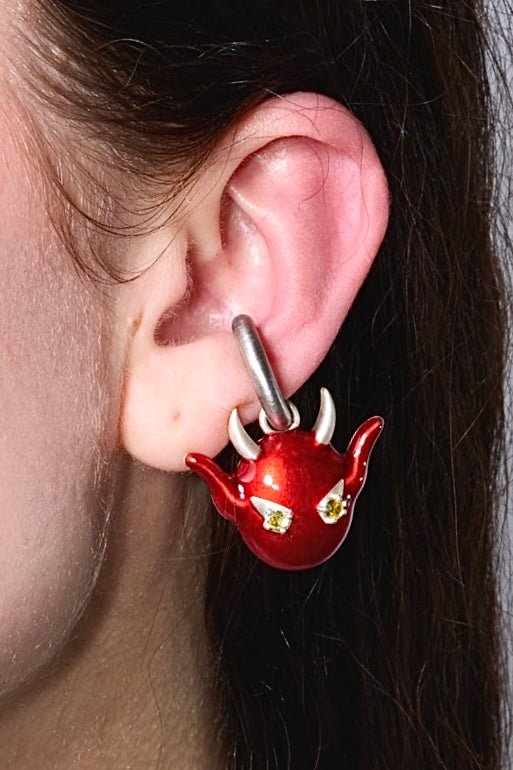 Devil Enamel Ear Cuff (Silver) Jewelry Vesper Obscura