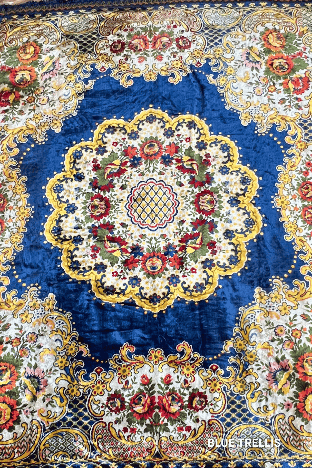 Custom Vintage Tapestry Moto Vesper Obscura BLUE TRELLIS XS