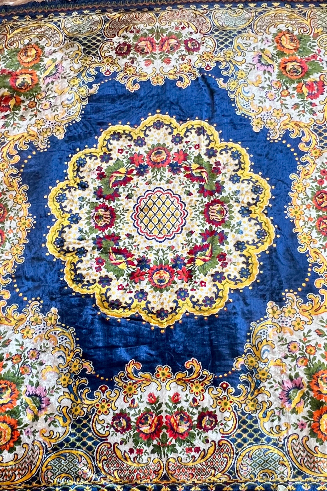 Custom Vintage Tapestry Moto (IN BLUE TRELLIS) Vesper Obscura