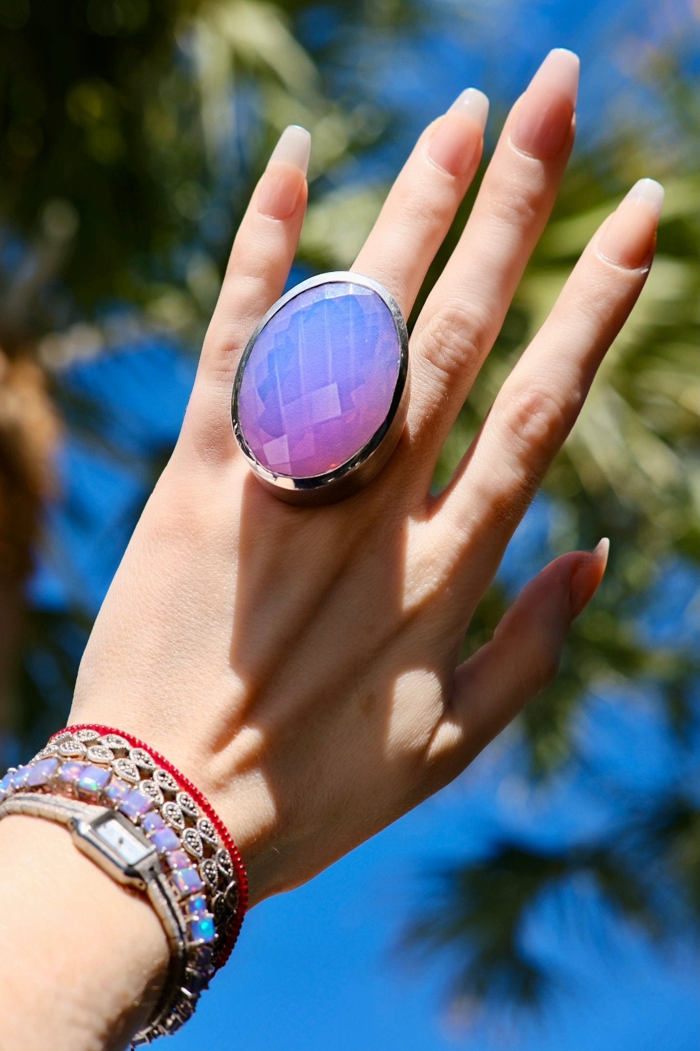 Oval Colossus Ring in Periwinkle (Silver)