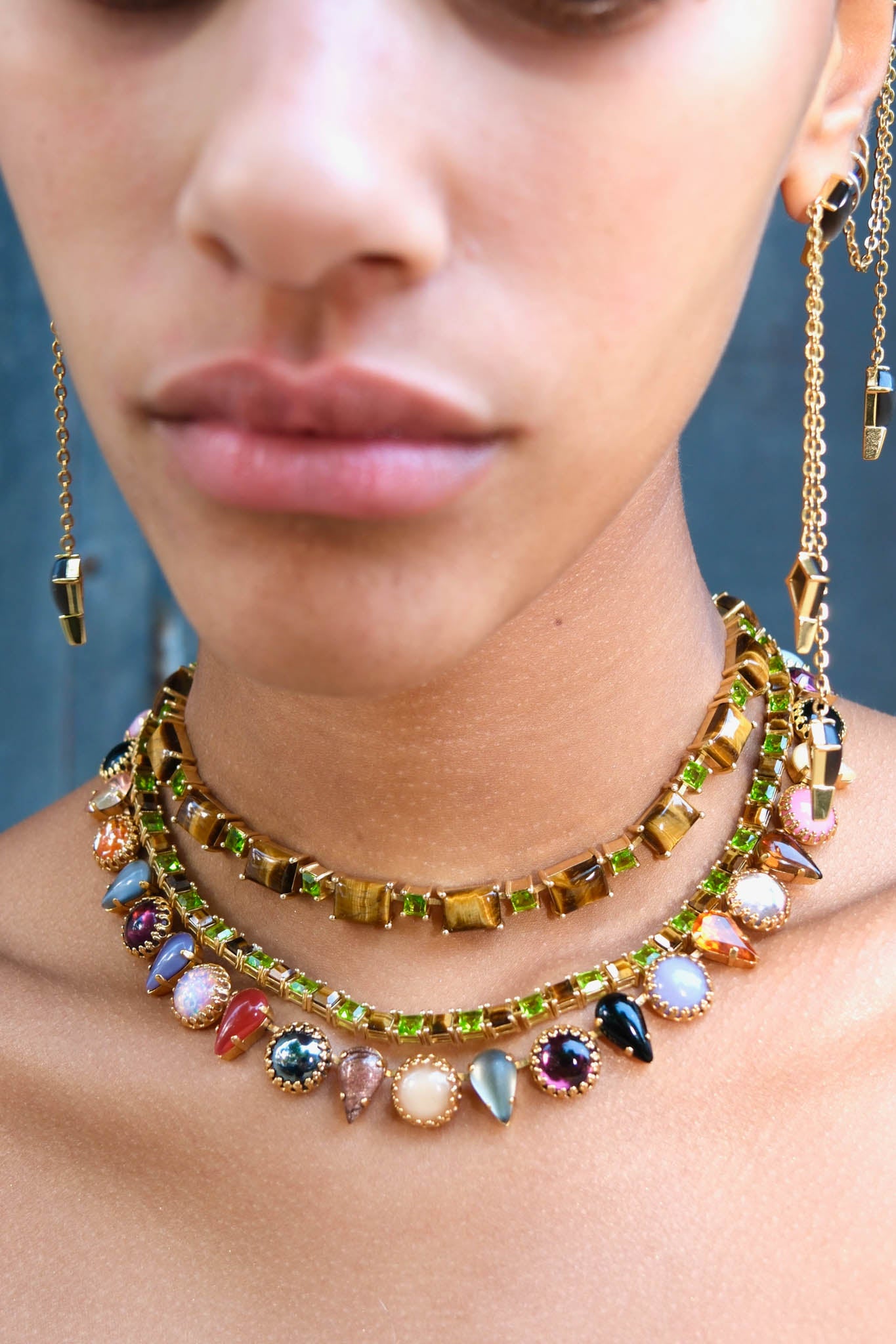 Layering Choker in Punk Rocks (Gold) Jewelry Vesper Obscura