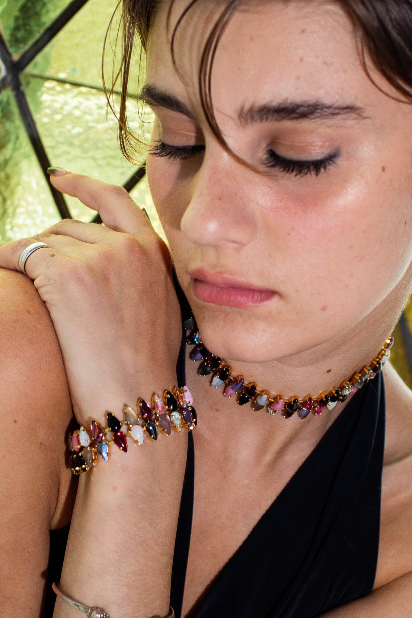 Layering Choker in Double Mini Punk Rocks (Gold)