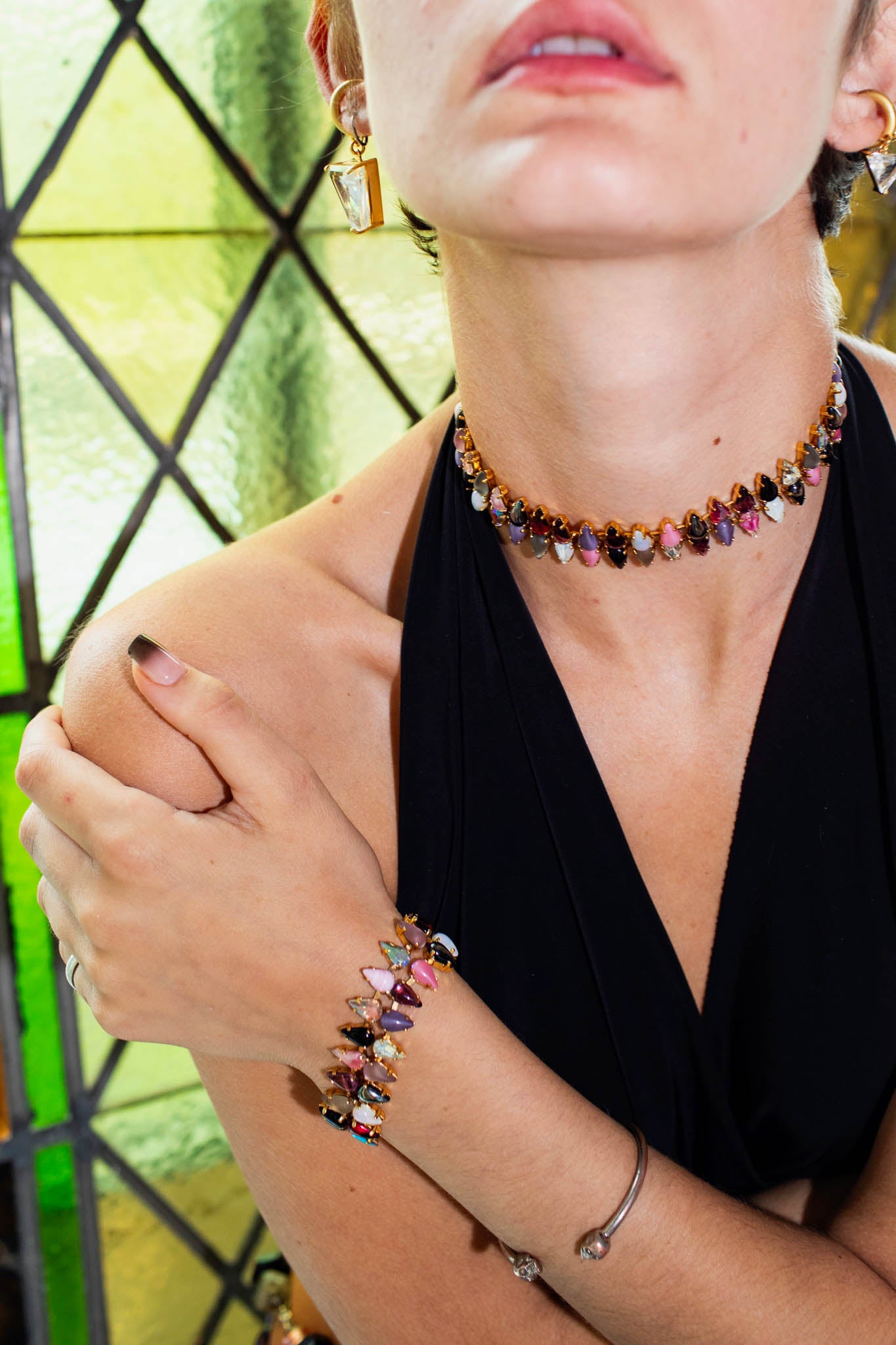 Double Mini Fang Bracelet in Punk Rocks (Gold)