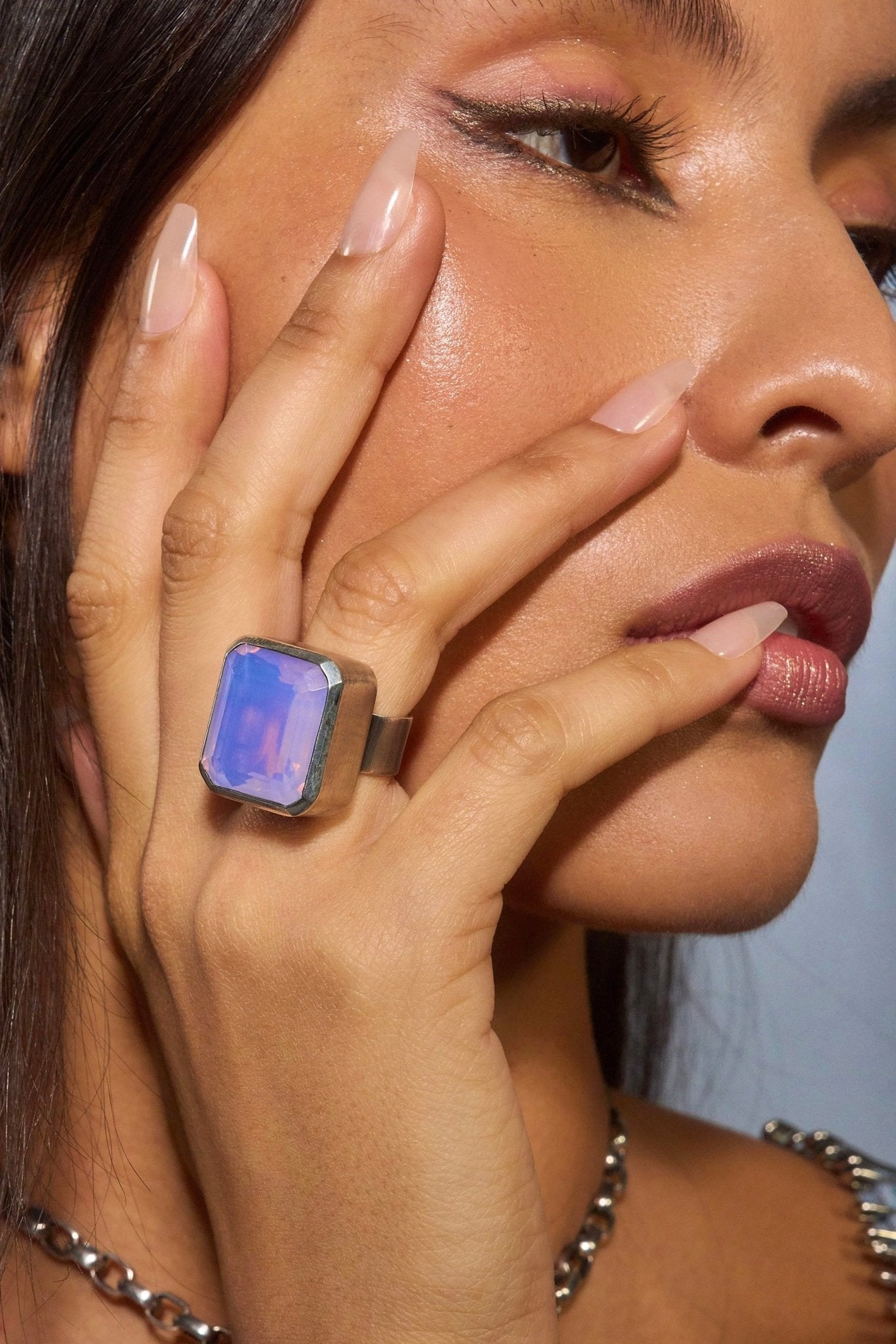 mini goliath ring in periwinkle (silver) SHIPS IN MARCH