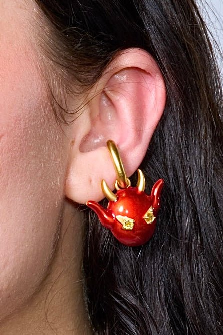 Devil Enamel Ear Cuff (Gold) Jewelry Vesper Obscura