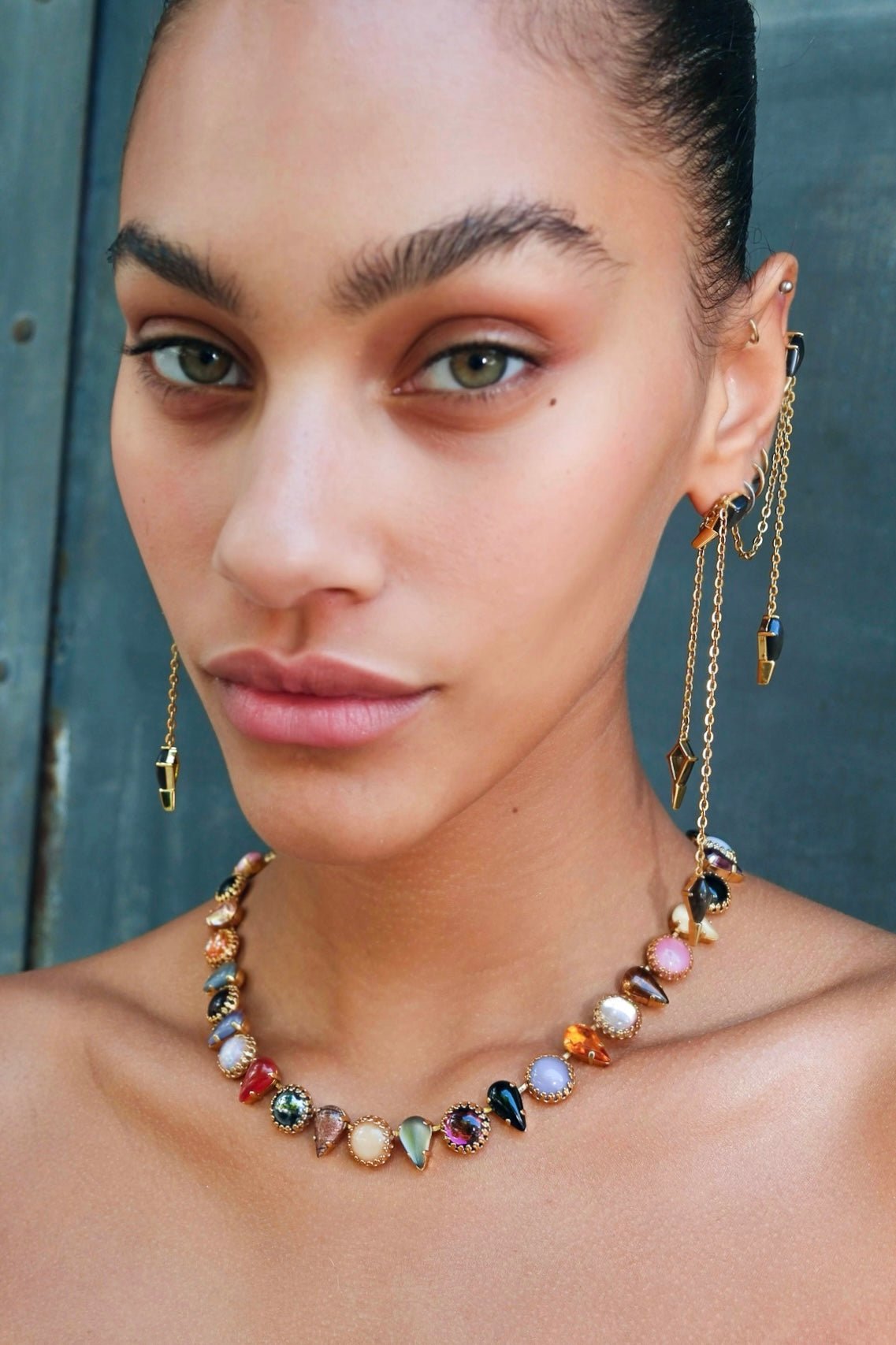 Layering Choker in Punk Rocks (Gold) Jewelry Vesper Obscura