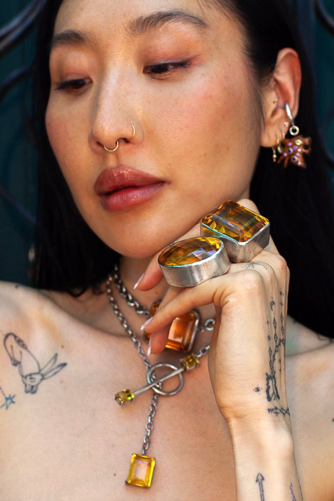 Oval Colossus Ring in Golden (Silver) Jewelry Vesper Obscura