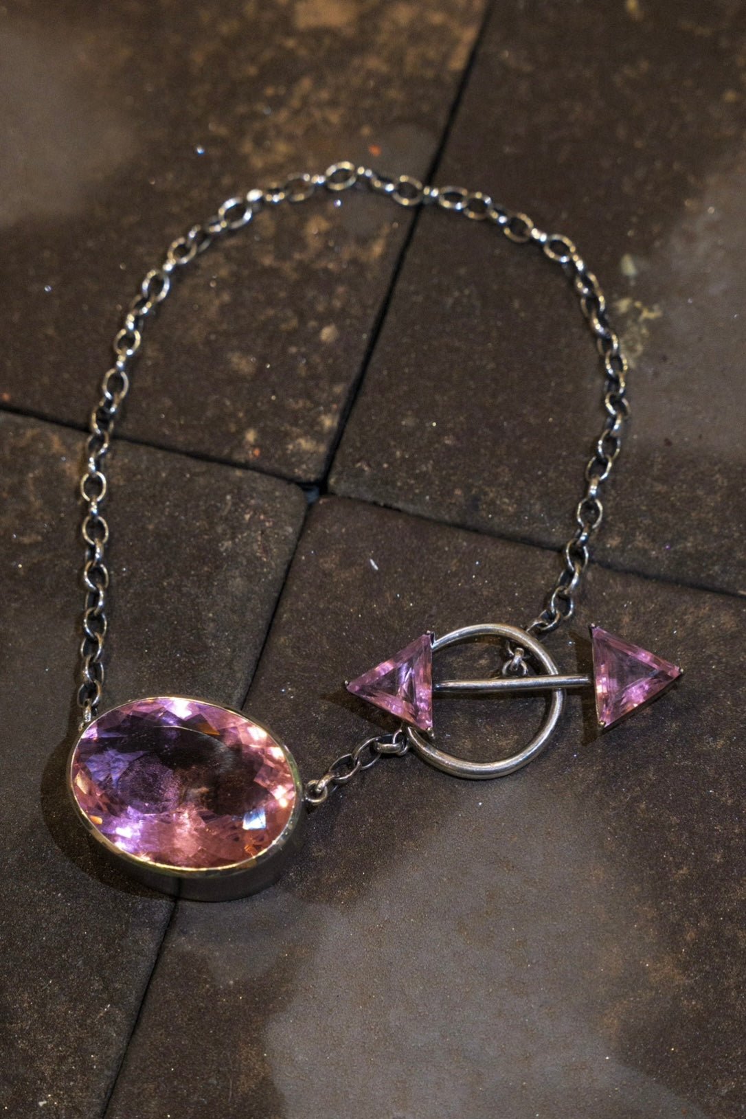 Colossus Toggle Choker in Pink Azalea (Silver) SHIPS IN JANUARY