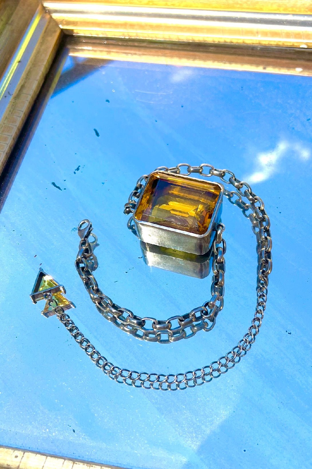 Square Goliath Choker in Golden (Silver)