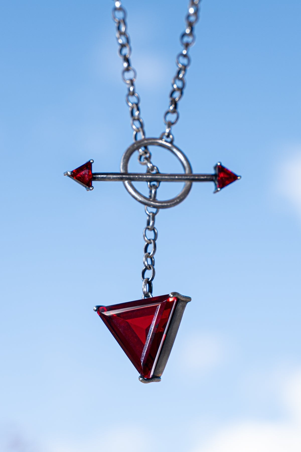 Gem Drop toggle necklace in Blood