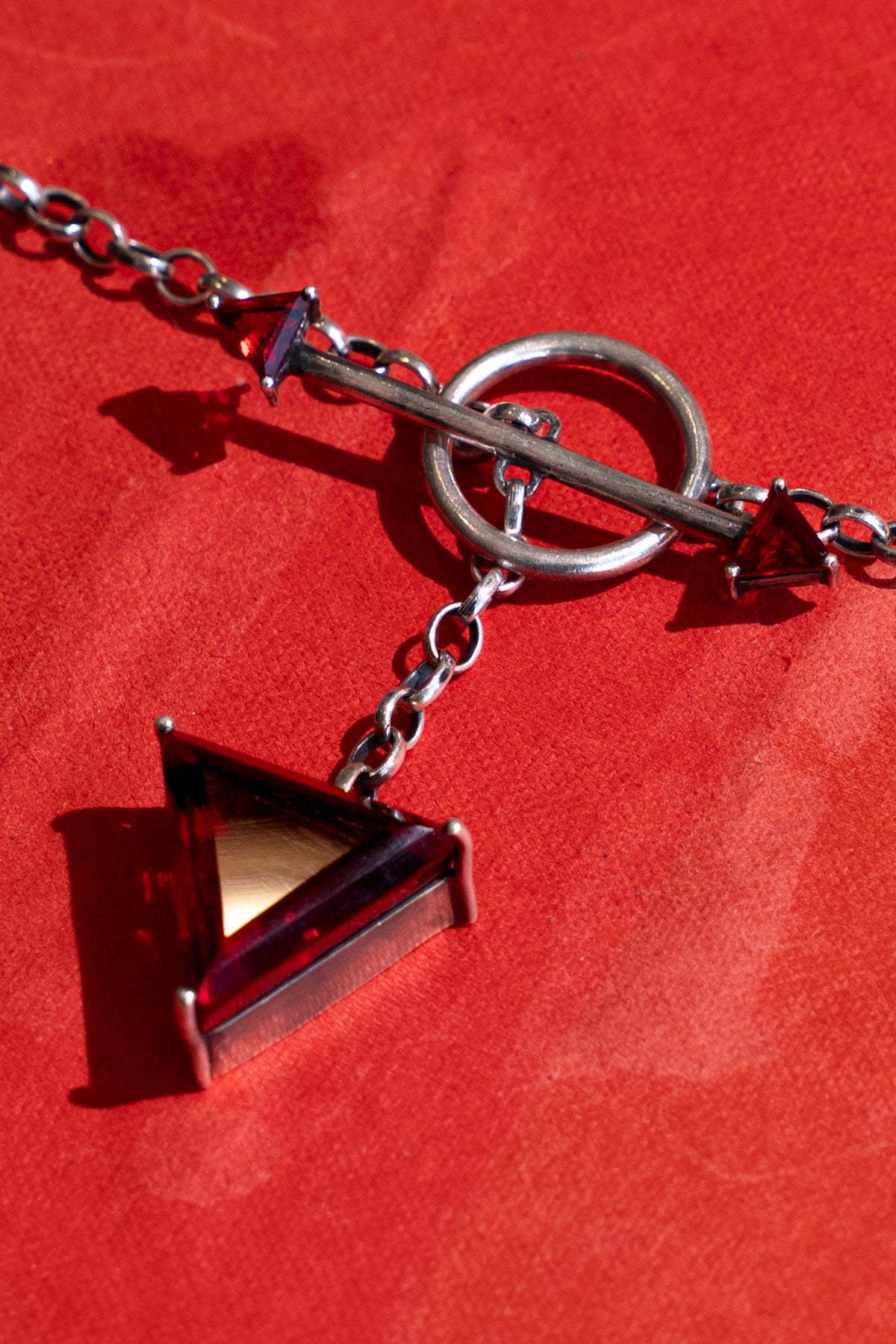 Gem Drop toggle necklace in Blood