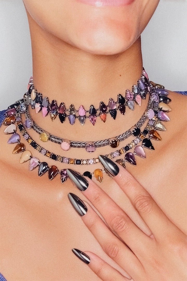 Fang Layering Choker in Punk Rocks (Silver)