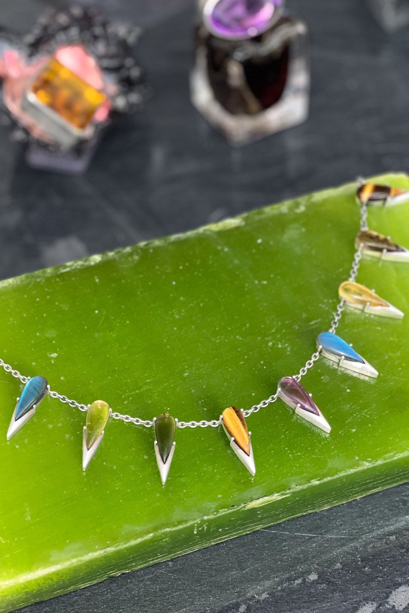 The Saber Tooth Necklace in Angora (Silver) Vesper Obscura