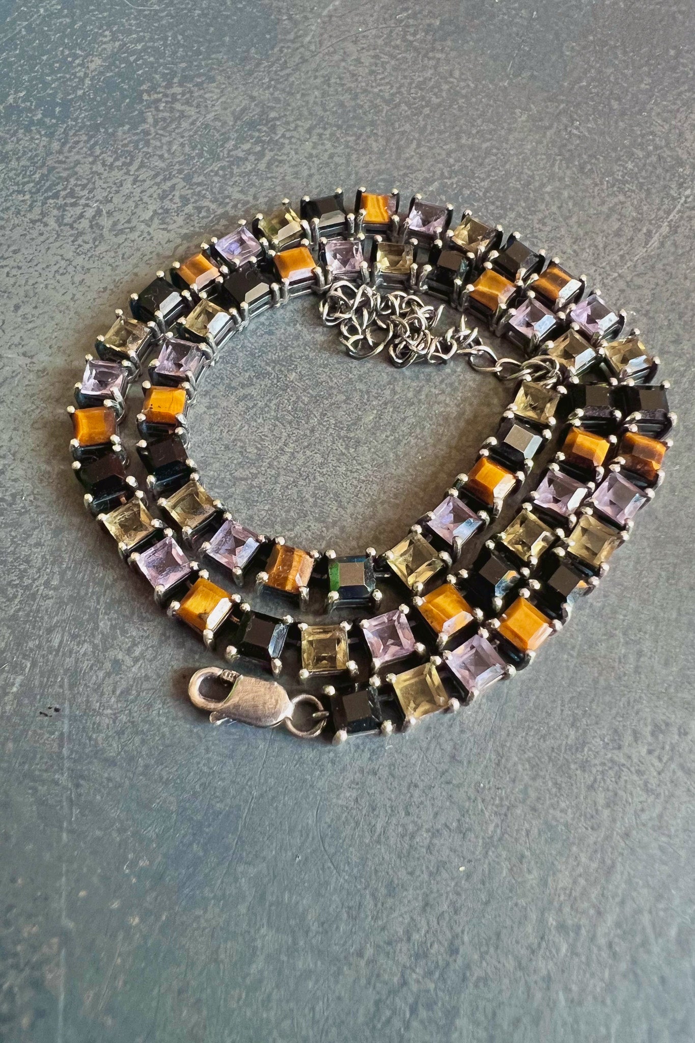 Tennis Necklace in Punk Rocks (Silver) Jewelry Vesper Obscura