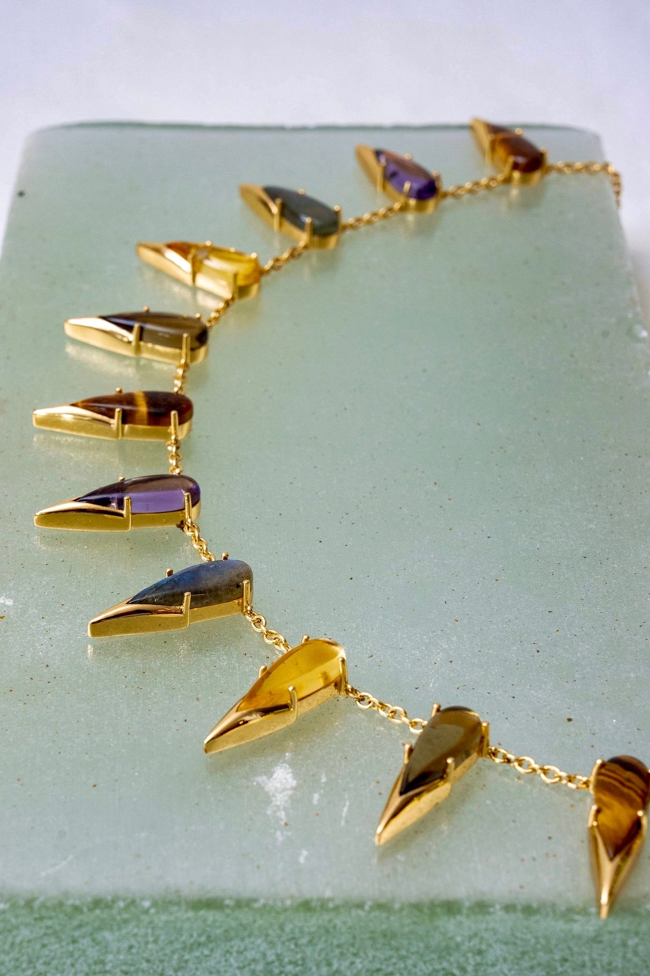 The Saber Tooth Necklace in Angora (Gold) Jewelry Vesper Obscura