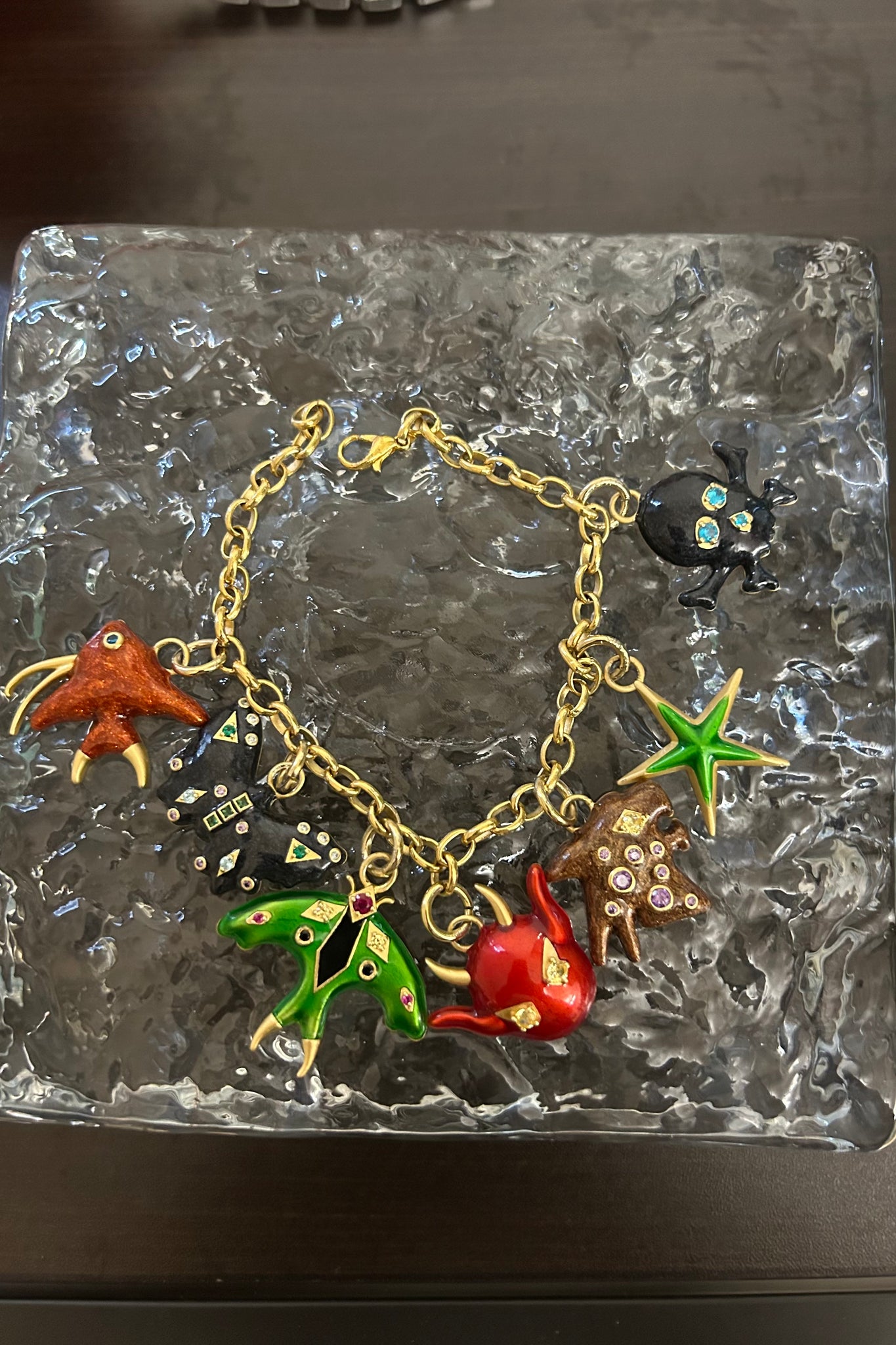 Enamel Charm Bracelet (Gold) Jewelry Vesper Obscura
