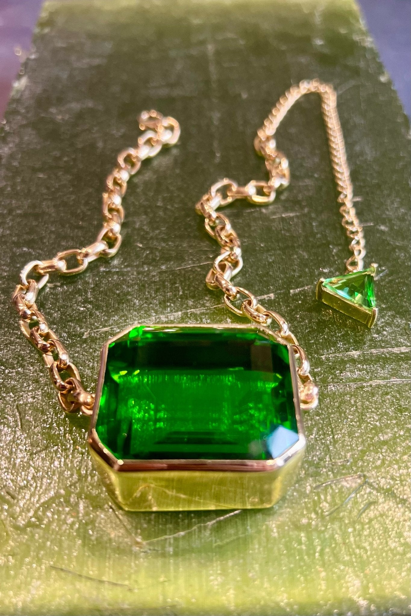 Square Goliath Choker in green envy (gold) Jewelry mia vesper