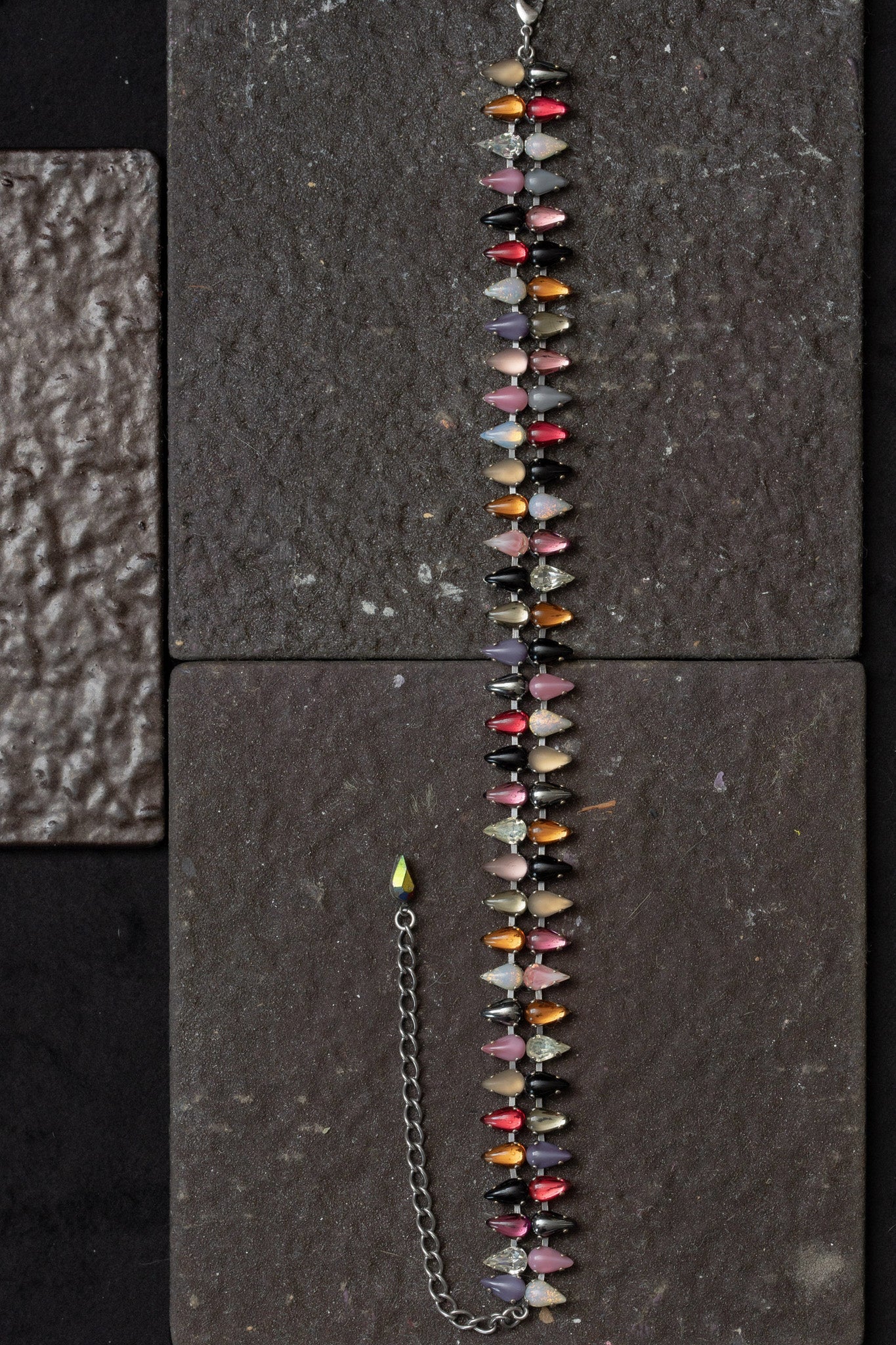 Layering Choker in Double Mini Punk Rocks (Silver) Jewelry Vesper Obscura