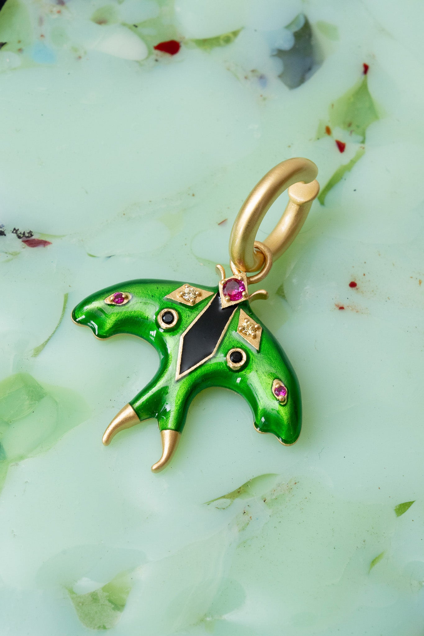 Luna Moth Enamel Ear Cuff (Gold) Jewelry Vesper Obscura
