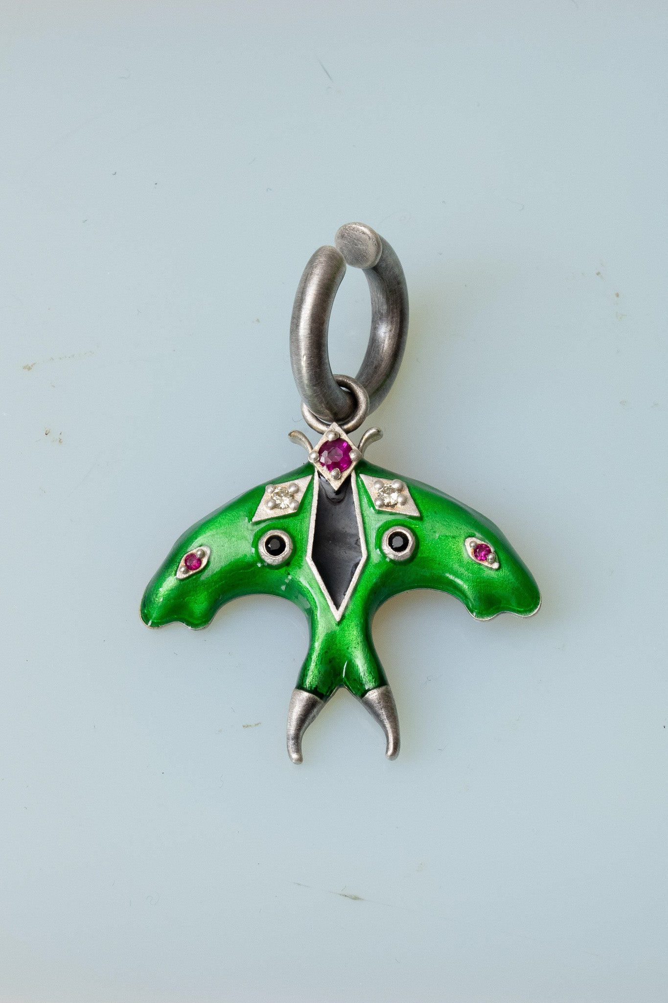Luna Moth Enamel Ear Cuff (Silver) Jewelry Vesper Obscura