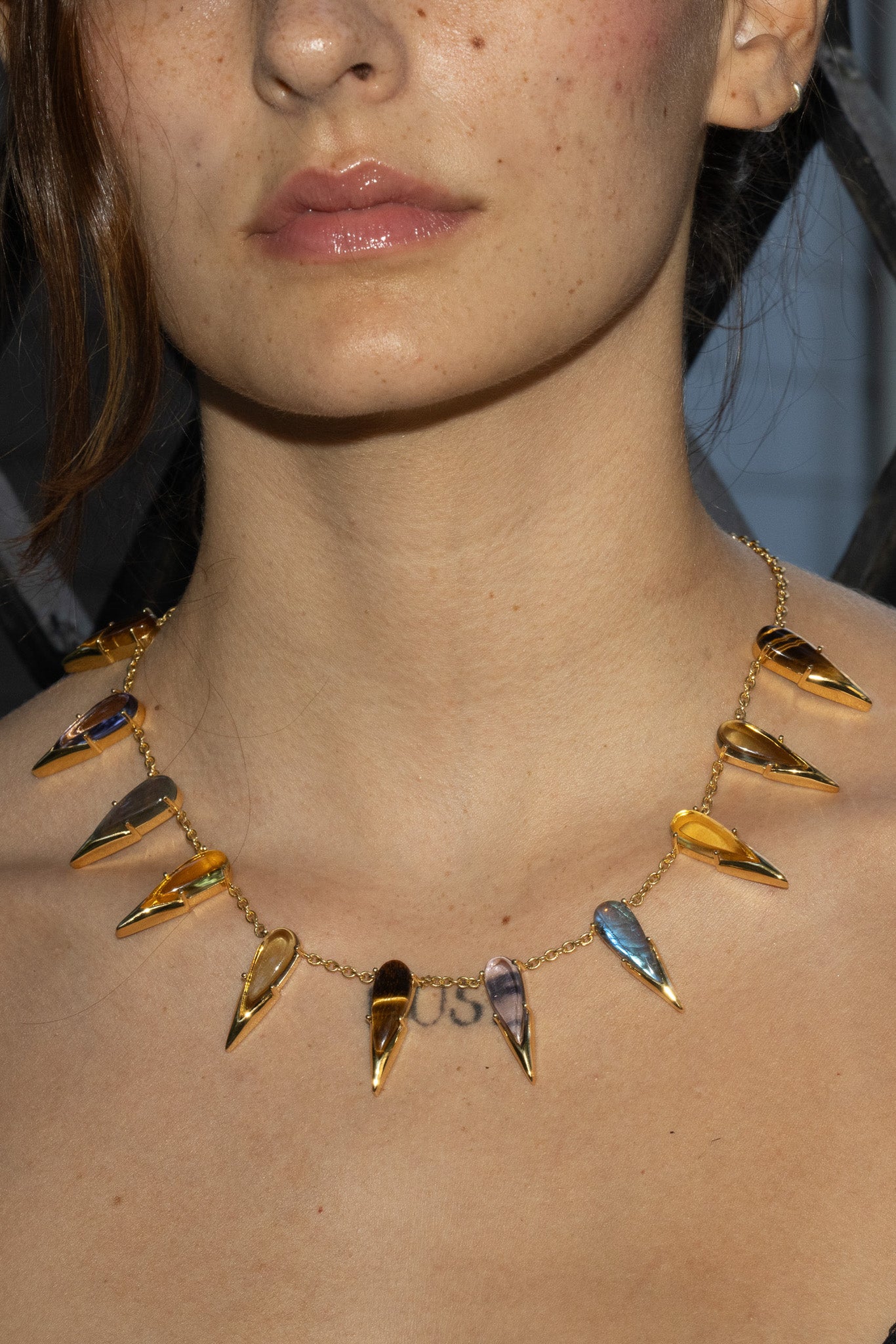 The Saber Tooth Necklace in Angora (Gold) Jewelry Vesper Obscura