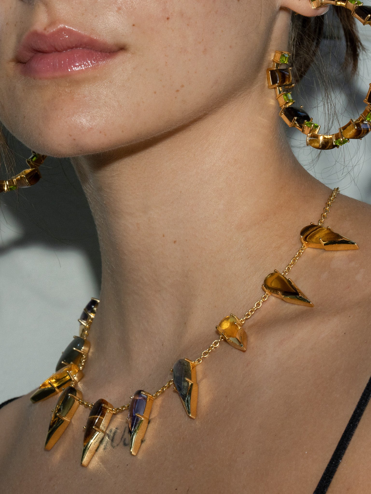 The Saber Tooth Necklace in Angora (Gold) Jewelry Vesper Obscura