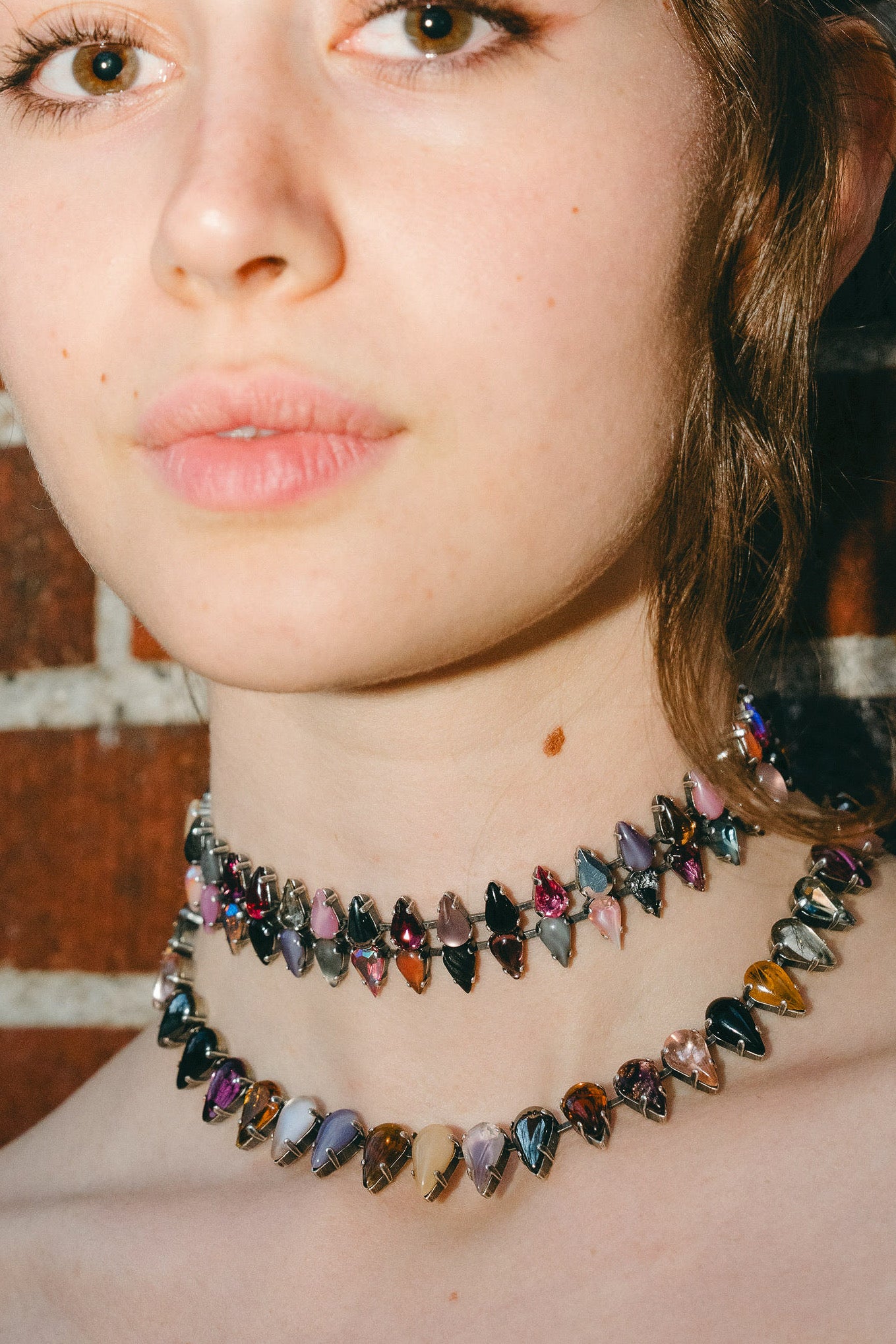 Layering Choker in Double Mini Punk Rocks (Silver) Jewelry Vesper Obscura