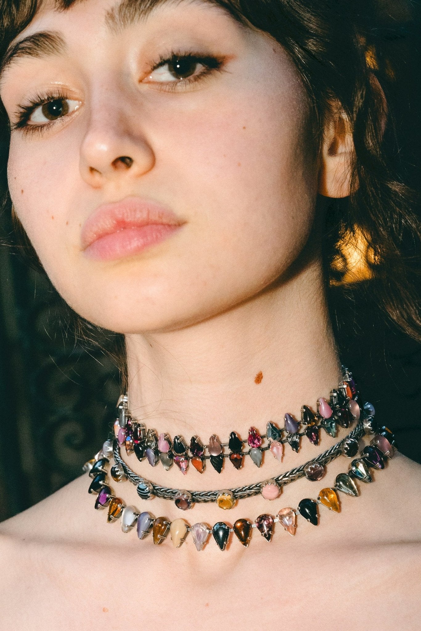 Fang Layering Choker in Punk Rocks (Silver) Jewelry Vesper Obscura