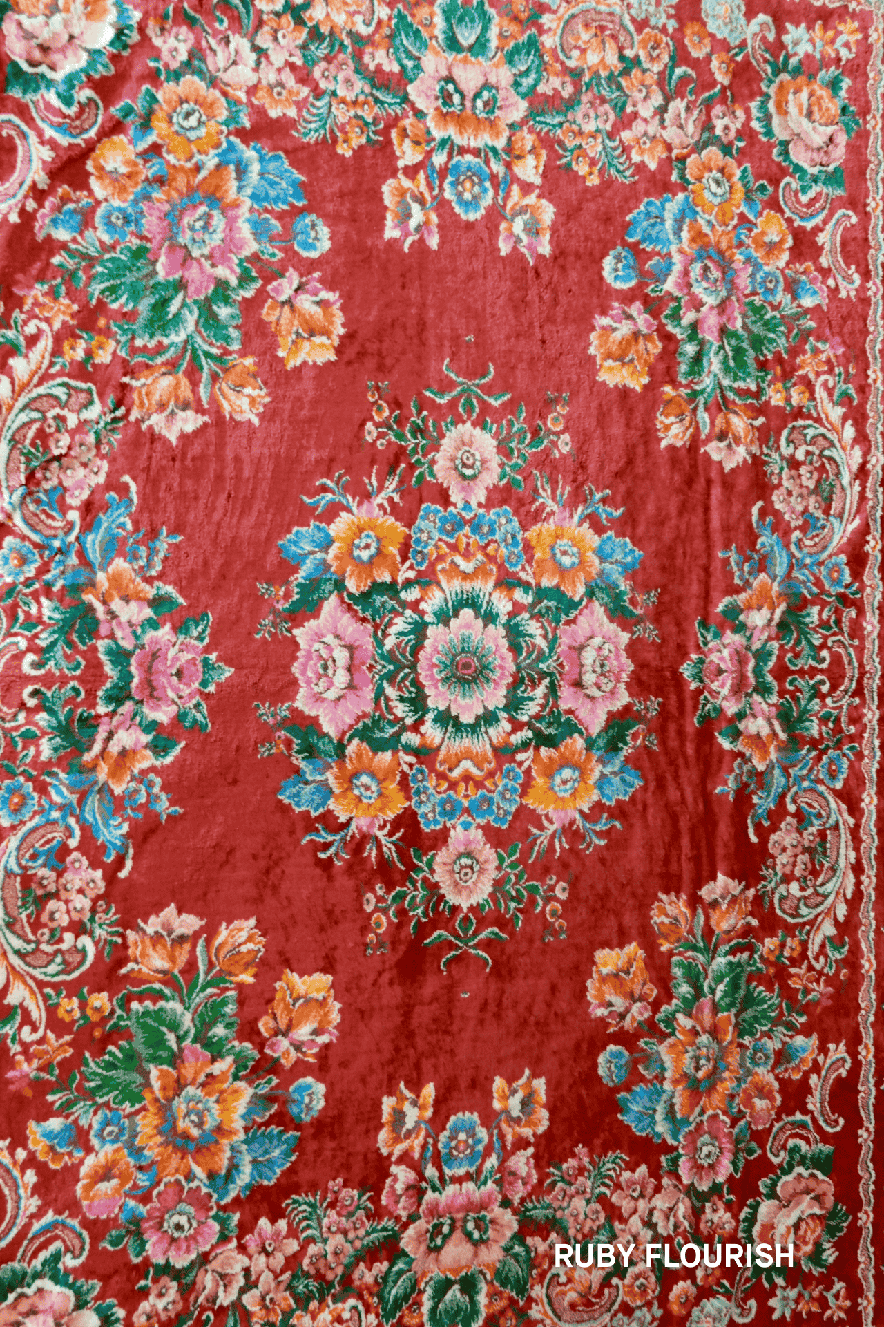 Custom Vintage Tapestry Moto Vesper Obscura RUBY FLOURISH XS