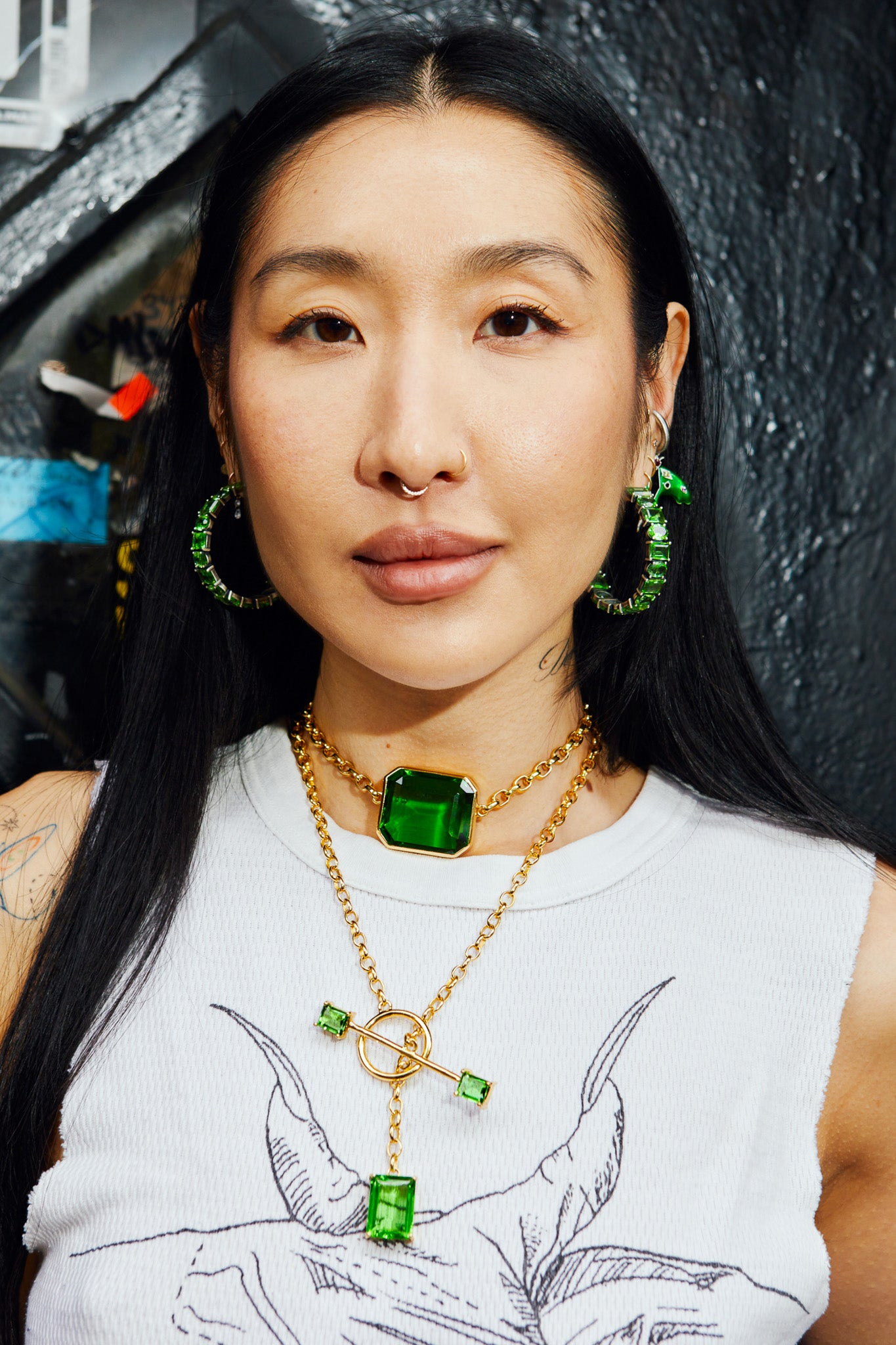 Square Goliath Choker in green envy (gold) Jewelry mia vesper