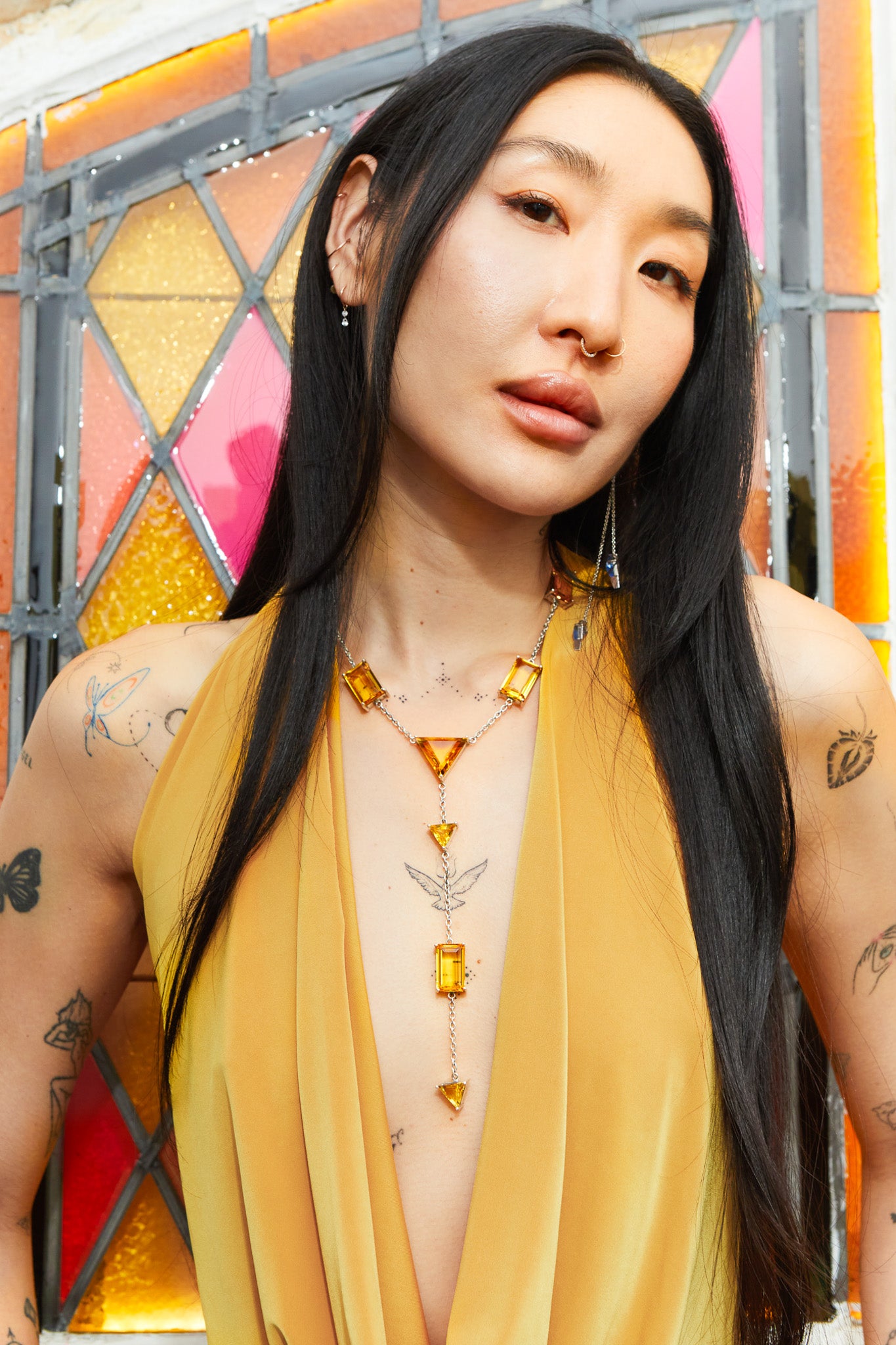 Slink Y-Chain in Golden (Silver) Jewelry Vesper Obscura