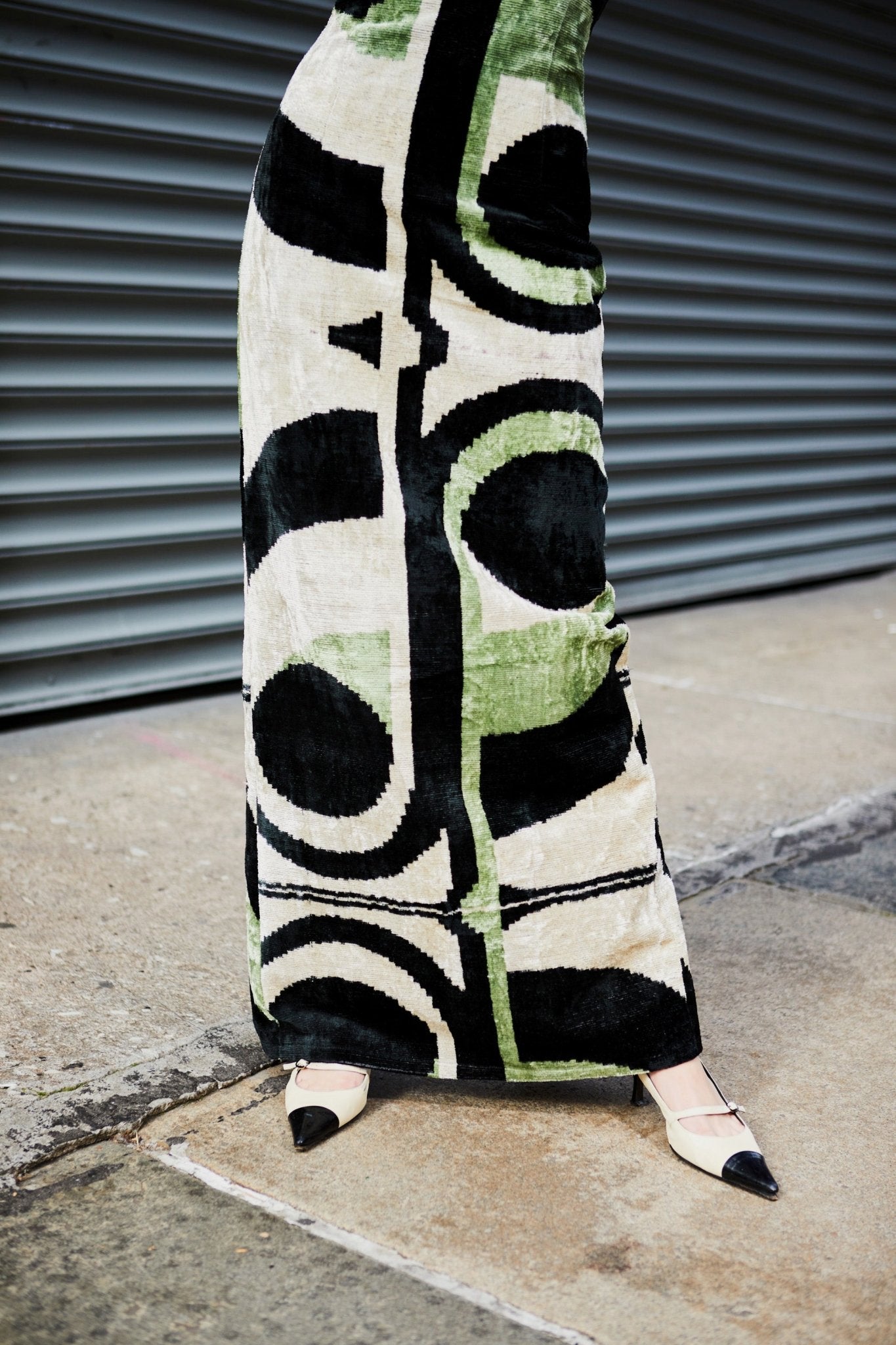 Uzbek Silk Velvet Column Dress in Bau Haus Dresses mia vesper