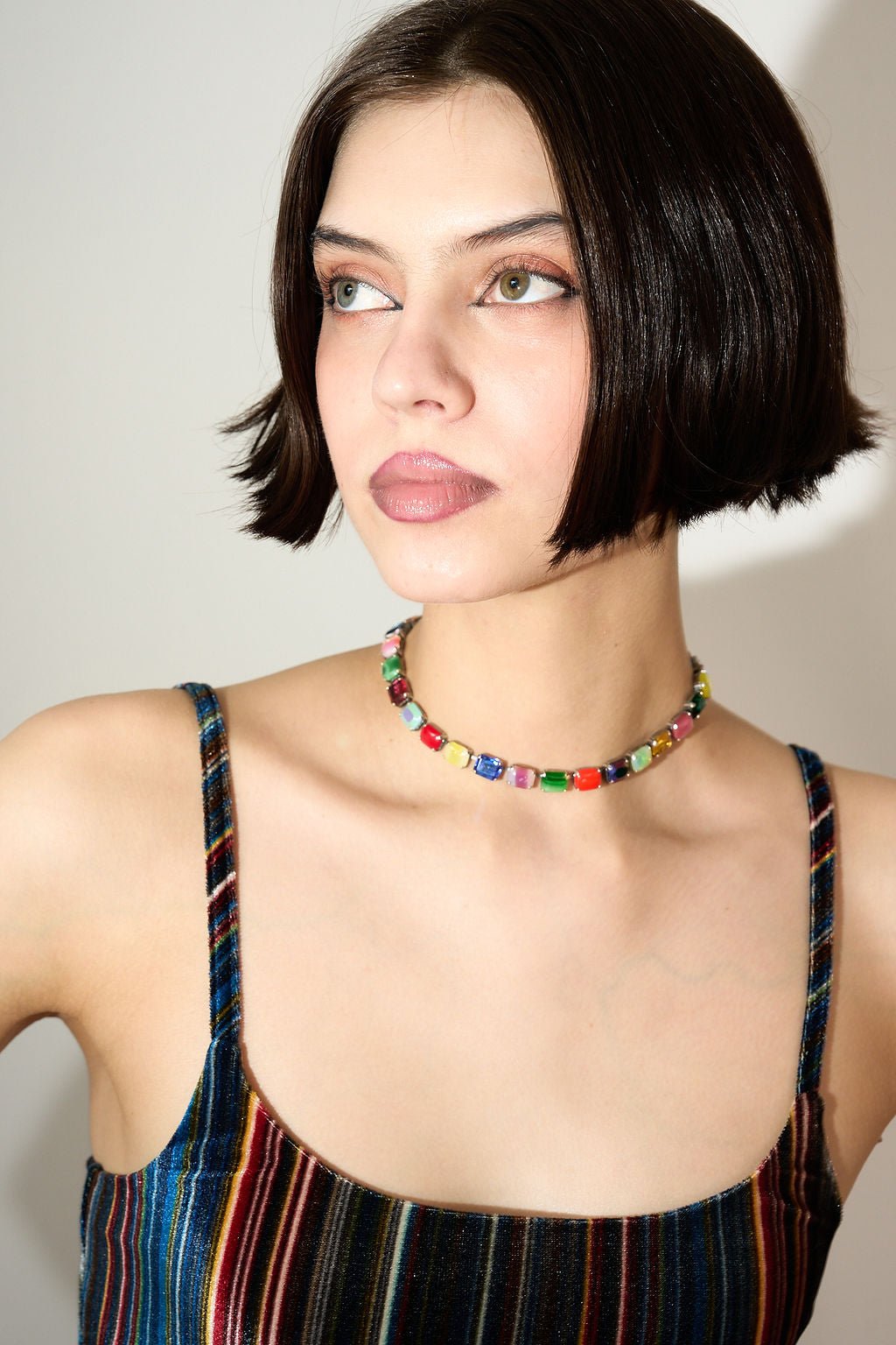 Layering Choker in Aurora Baguette (Silver) Vesper Obscura