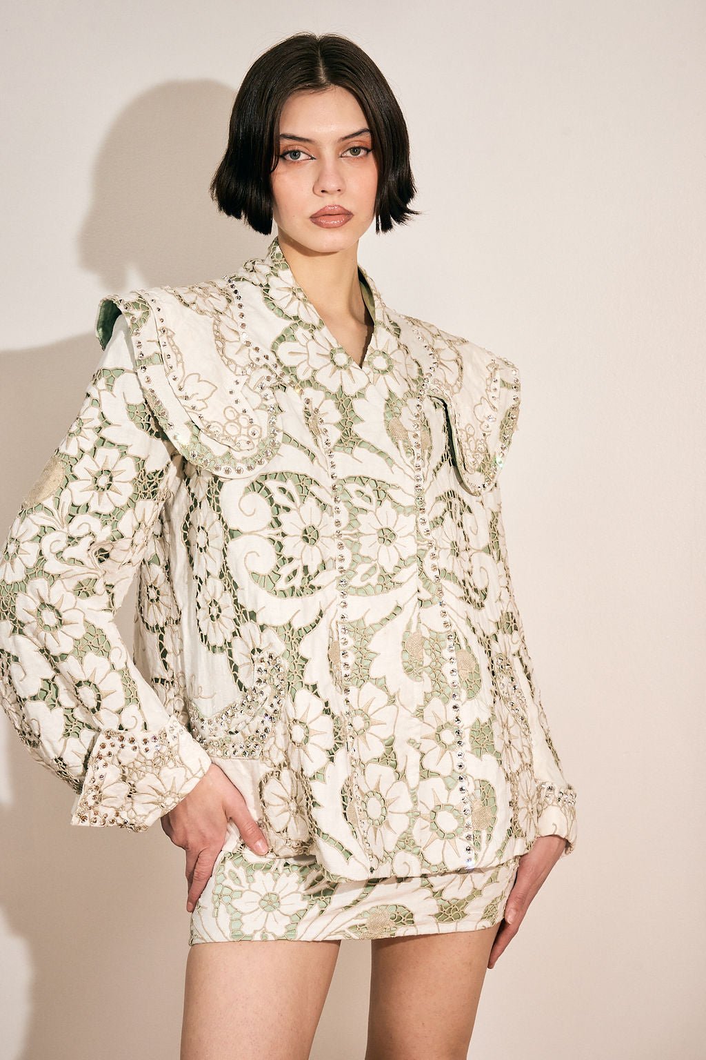 Crystal Antique Lace Edwardian Wedding Set Vesper Obscura