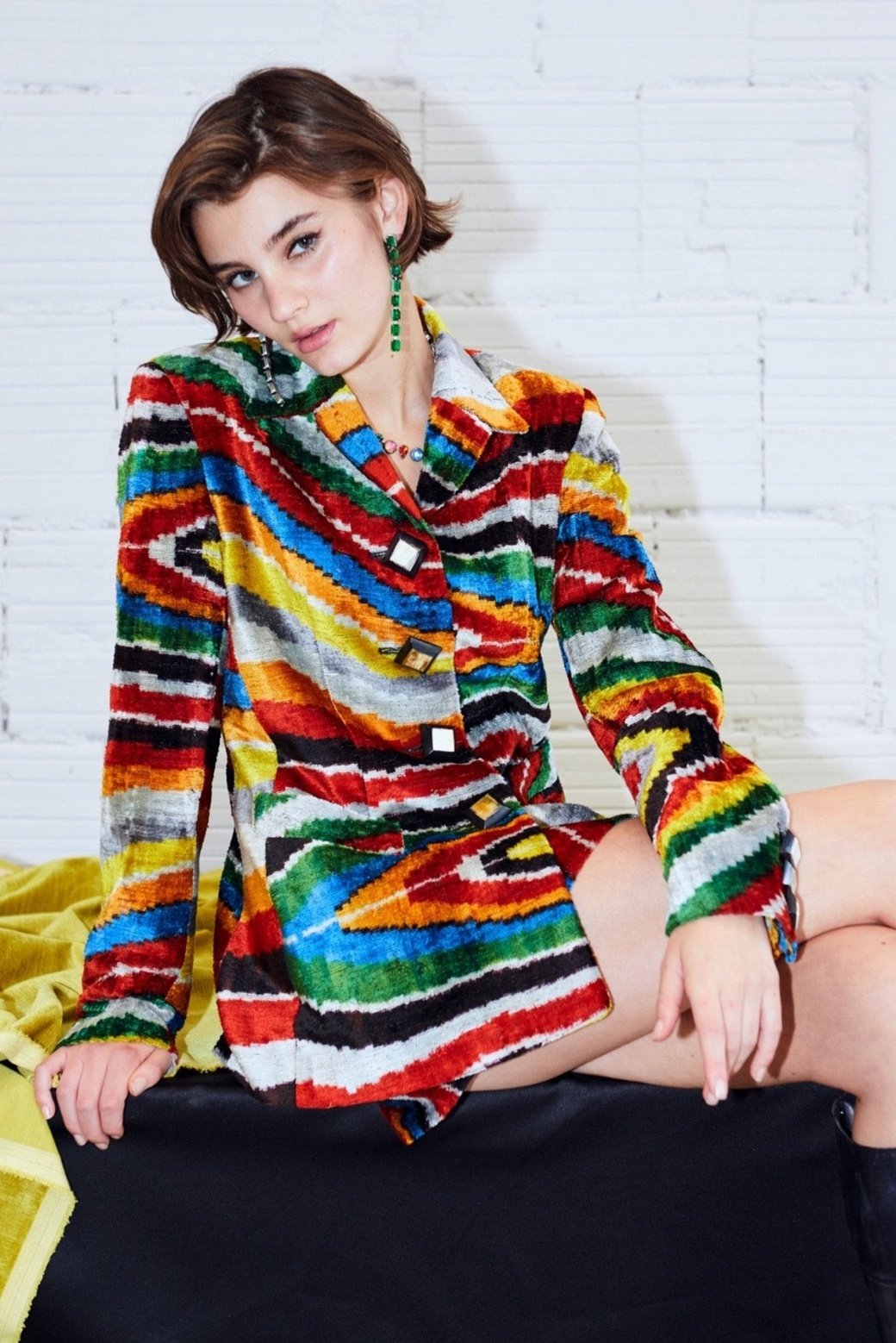 UZBEK SILK VELVET STEWARDESS BLAZER Outerwear mia vesper