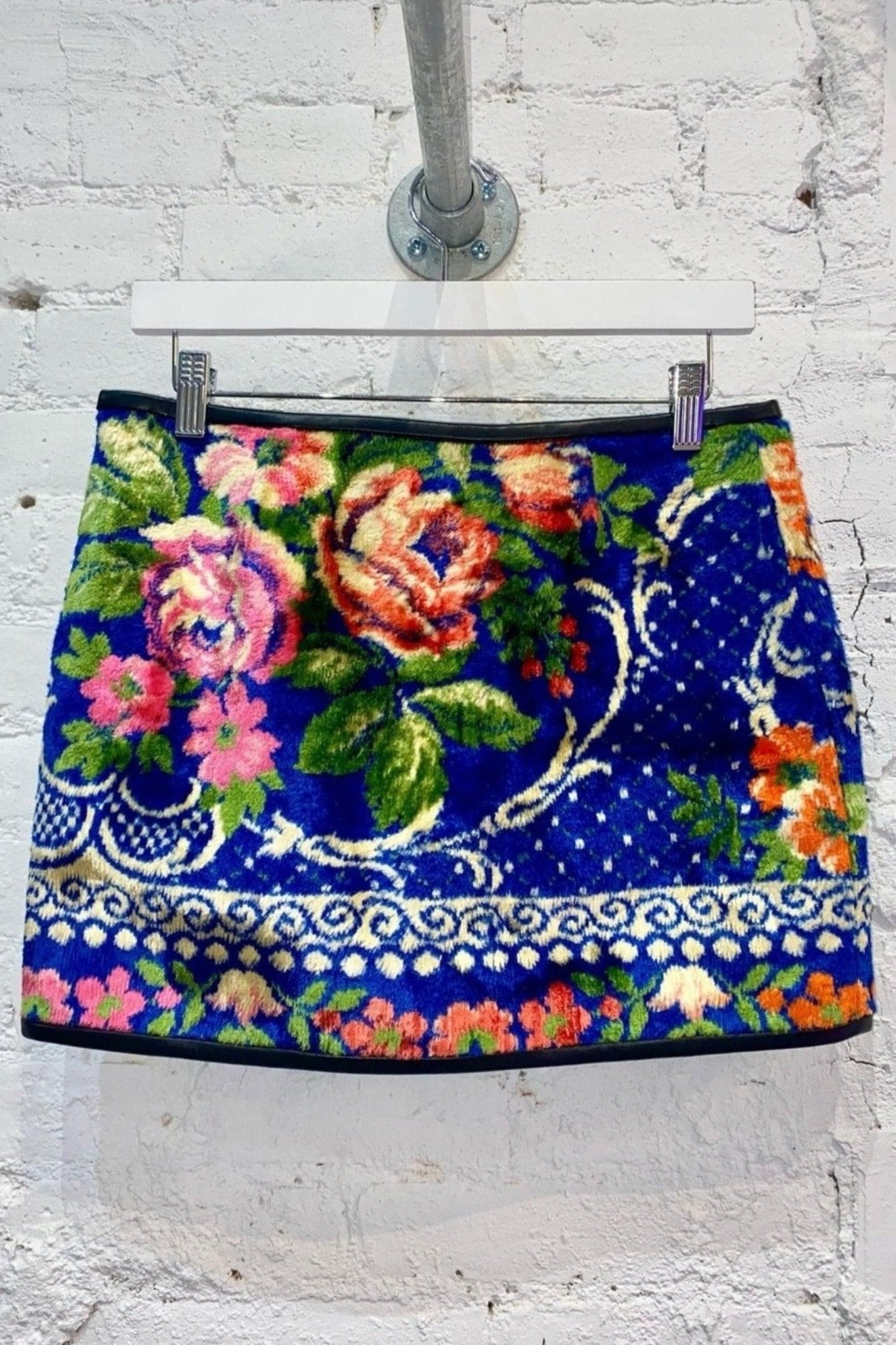 Vintage Tapestry Micro Skirt in Tanzanite