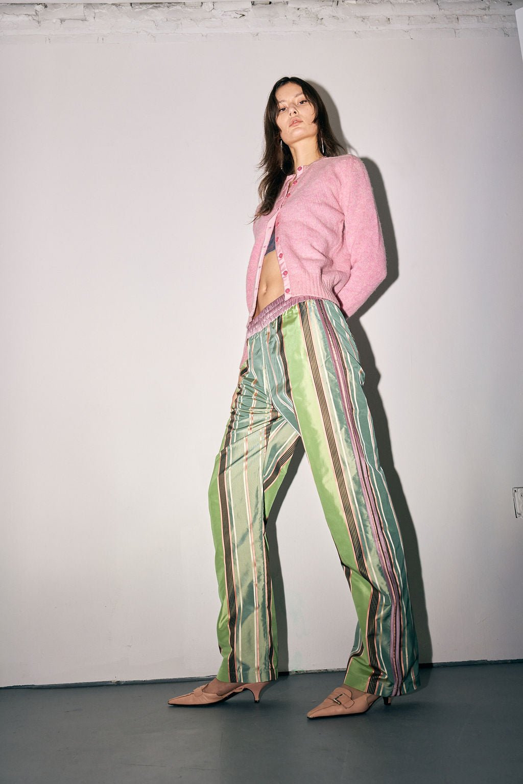 Ribbon Candy silk track pant (unisex)