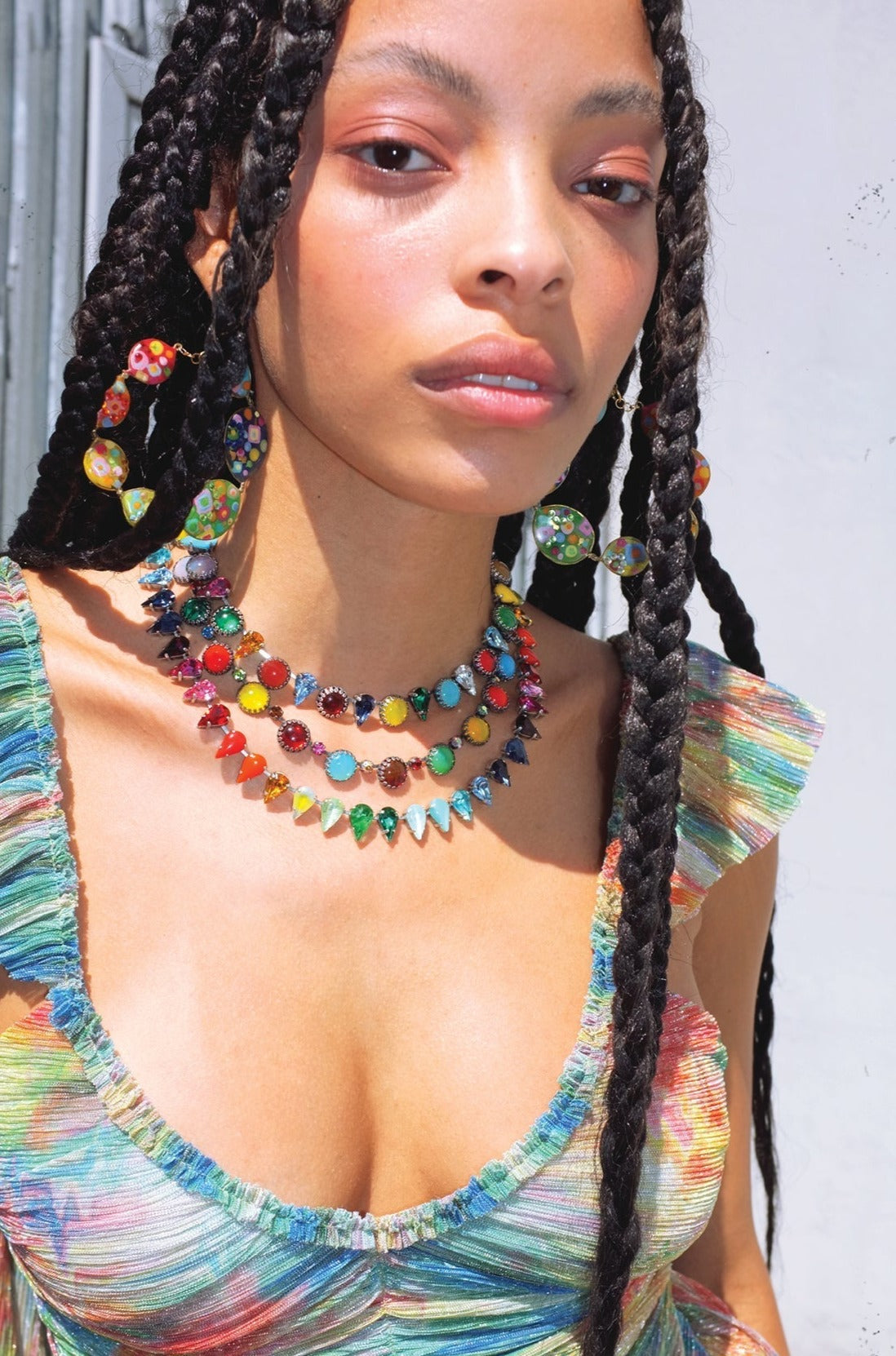 Layering Choker in Kaleidoscope (Silver) Jewelry mia vesper