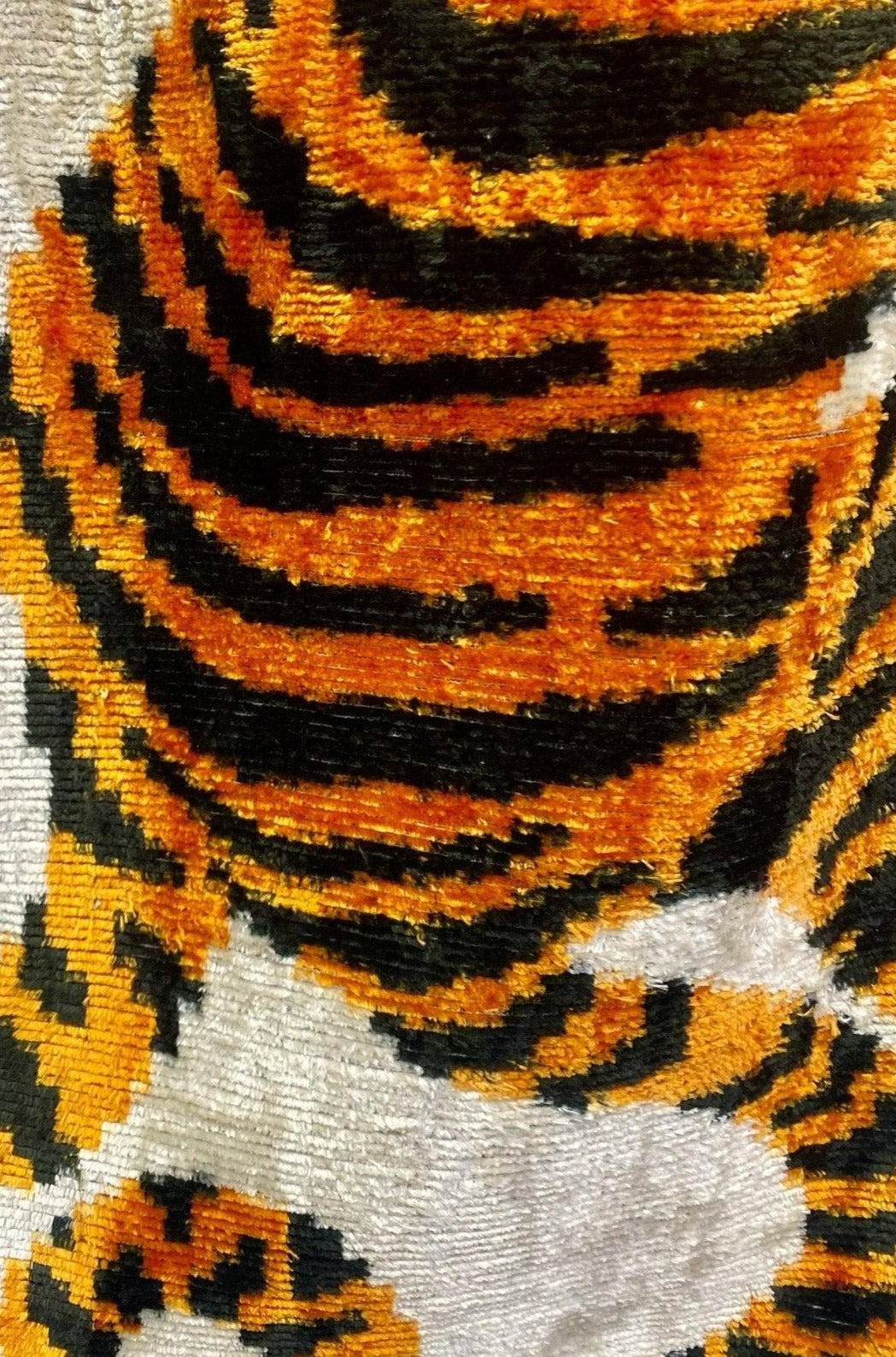 Uzbek Silk Velvet Tiger Mini Dress mia vesper