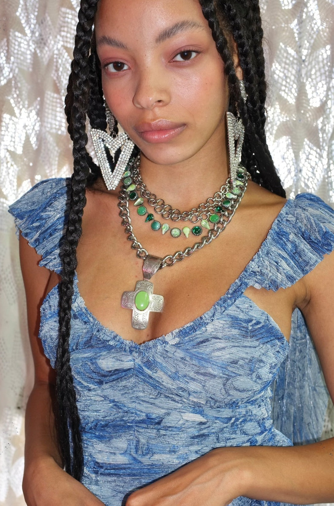 Layering Choker in Salad (Silver) Jewelry Vesper Obscura